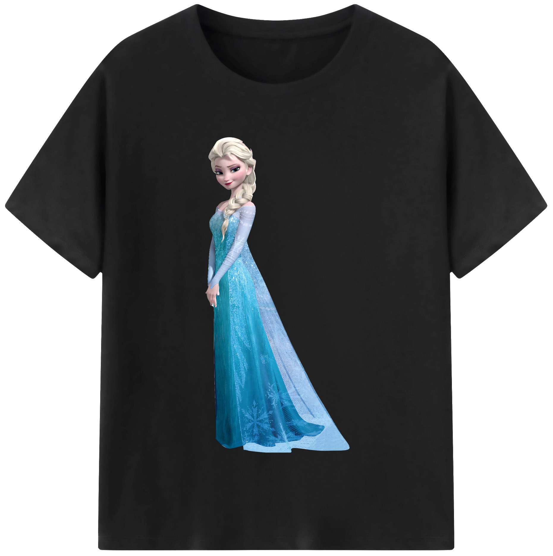 （画像用） アナと雪の女王 アンナ エルサ Frozen Anna Elsa 綿100％半袖Tシャツ（フロントプリント）
