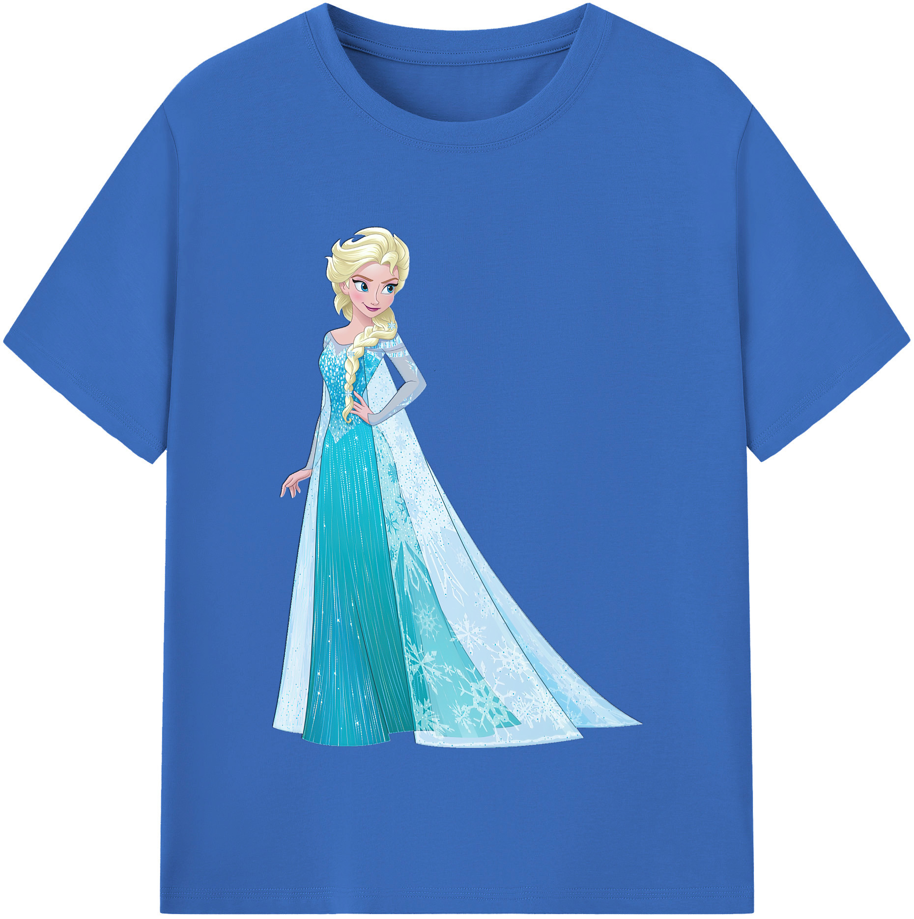 アナと雪の女王 アンナ エルサ Frozen Anna Elsa 綿100％半袖Tシャツ（フロントプリント）