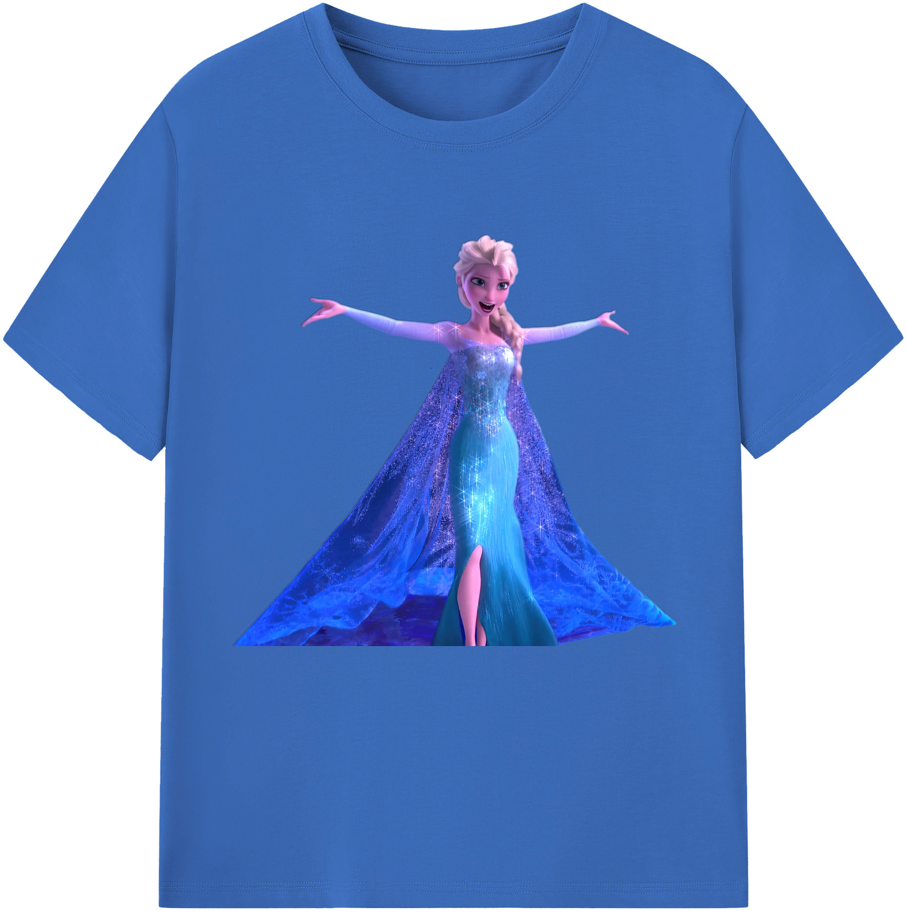 アナと雪の女王 アンナ エルサ Frozen Anna Elsa 綿100％半袖Tシャツ（フロントプリント）