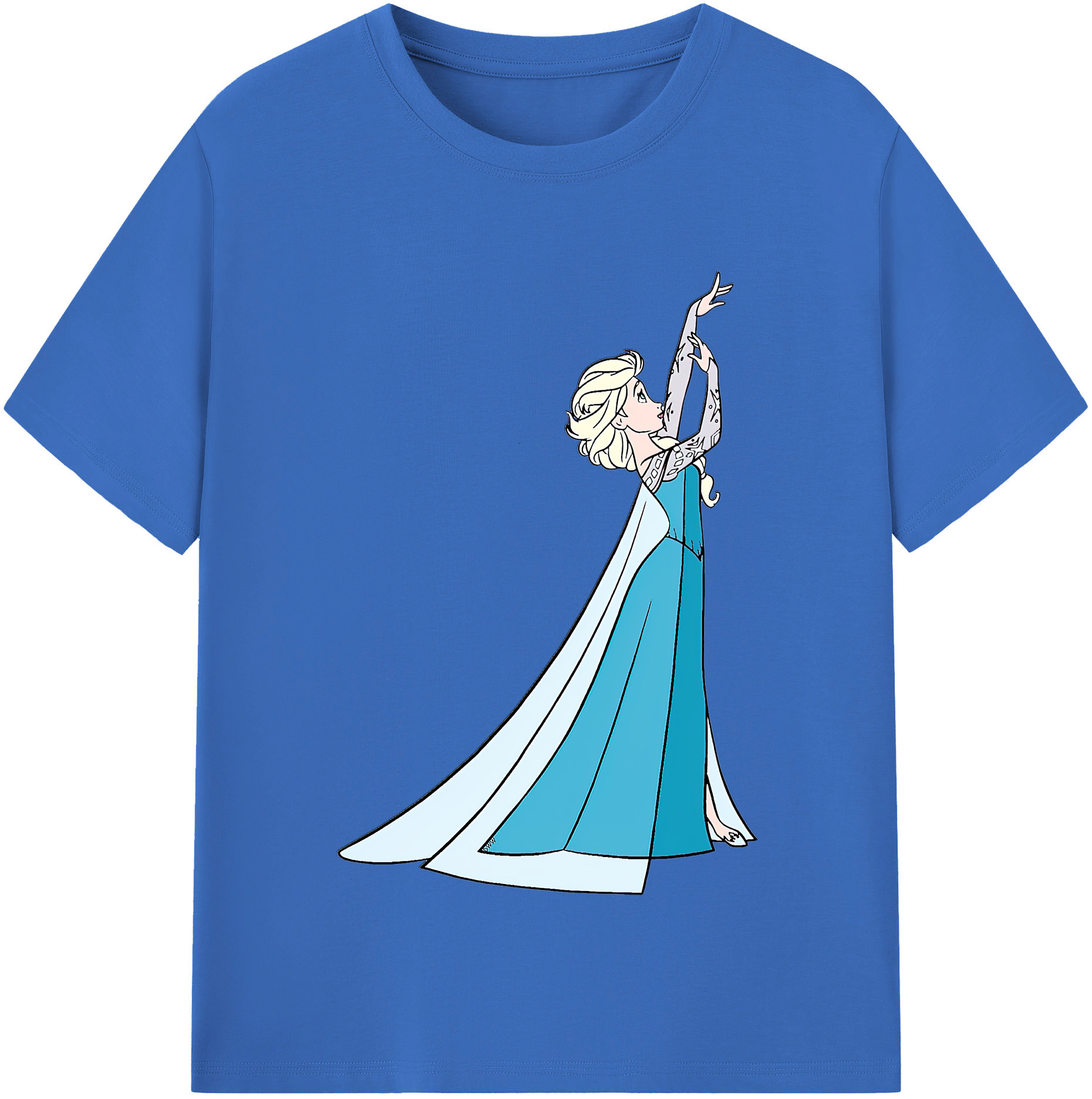 （画像用） アナと雪の女王 アンナ エルサ Frozen Anna Elsa 綿100％半袖Tシャツ（フロントプリント）