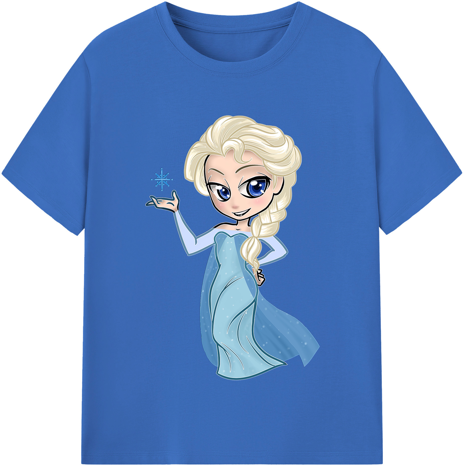 （画像用） アナと雪の女王 アンナ エルサ Frozen Anna Elsa 綿100％半袖Tシャツ（フロントプリント）