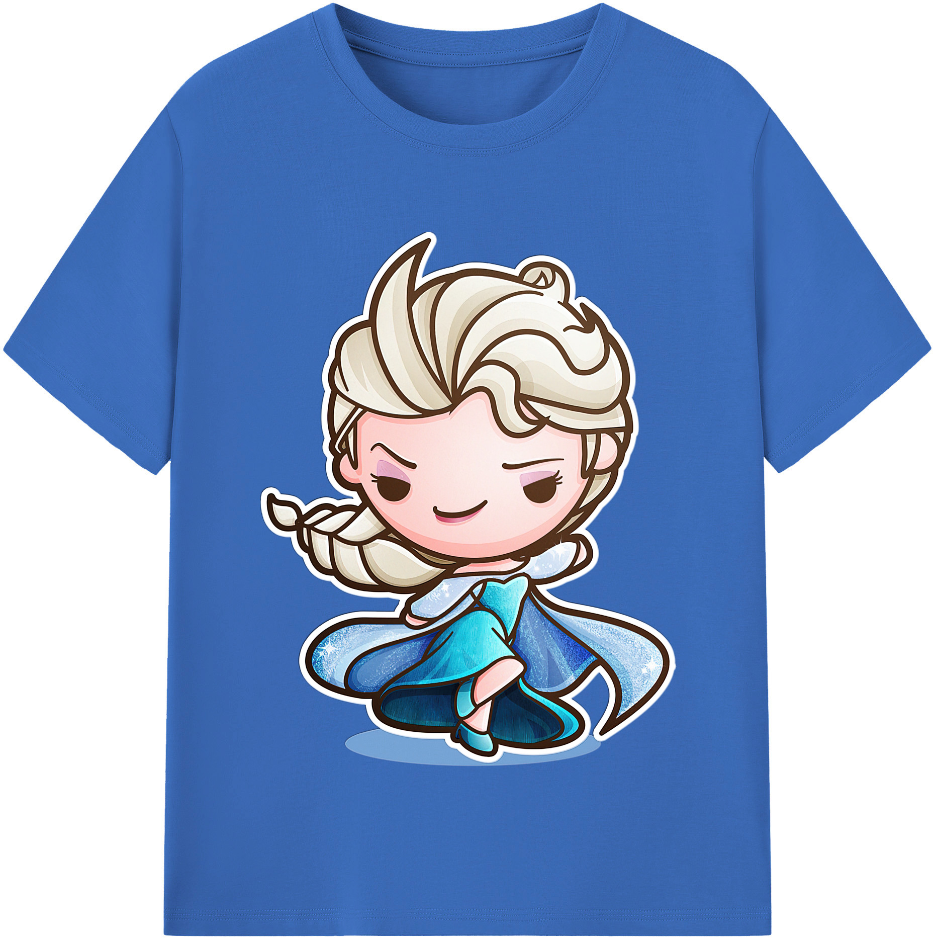 （画像用） アナと雪の女王 アンナ エルサ Frozen Anna Elsa 綿100％半袖Tシャツ（フロントプリント）