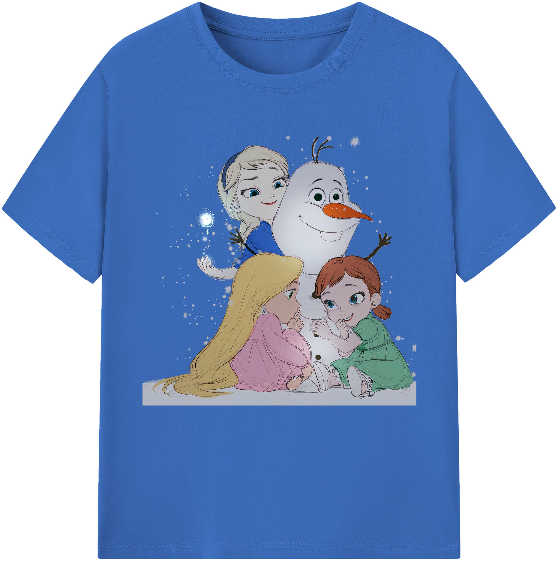 （画像用） アナと雪の女王 アンナ エルサ Frozen Anna Elsa 綿100％半袖Tシャツ（フロントプリント）
