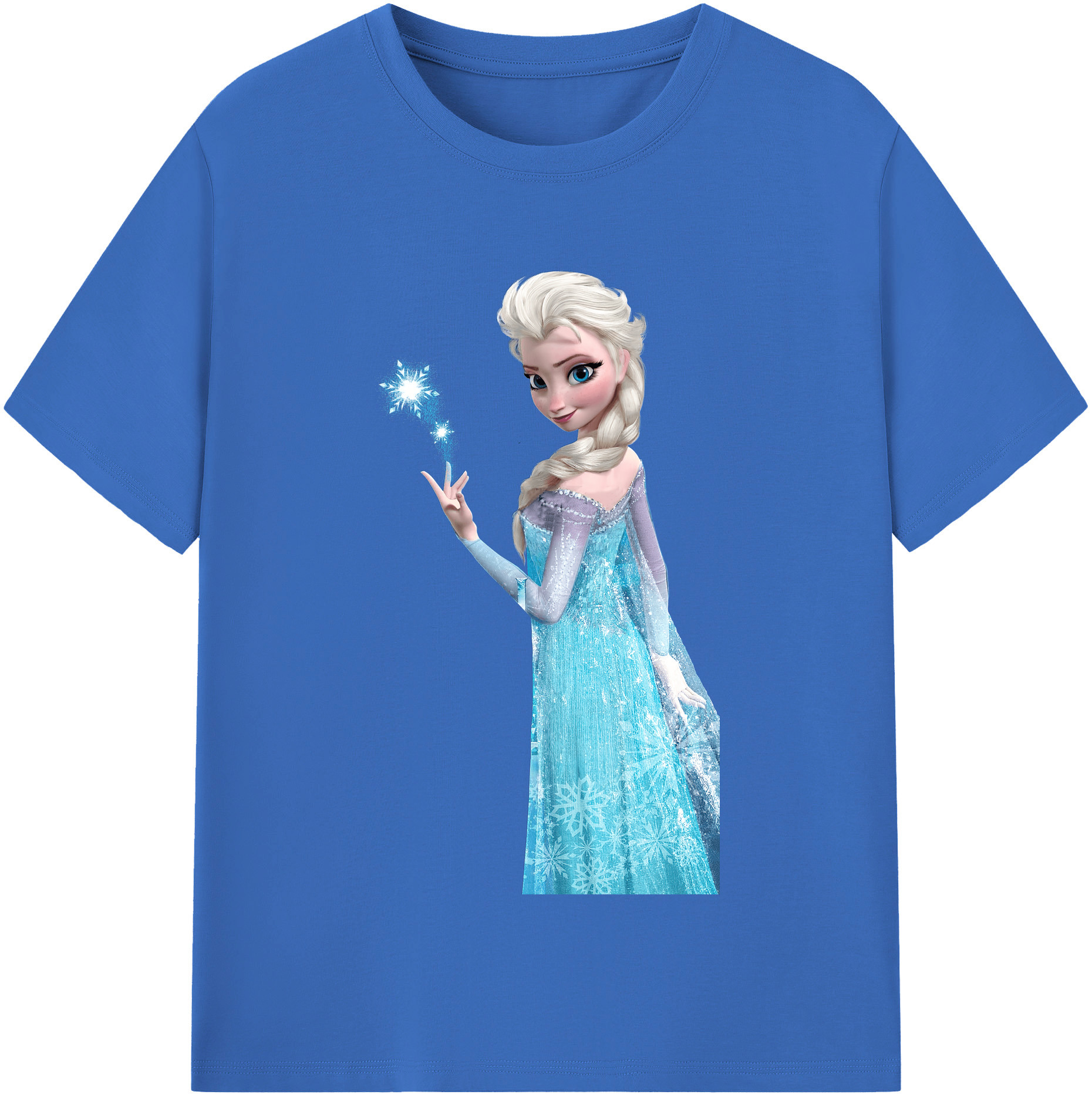 （画像用） アナと雪の女王 アンナ エルサ Frozen Anna Elsa 綿100％半袖Tシャツ（フロントプリント）