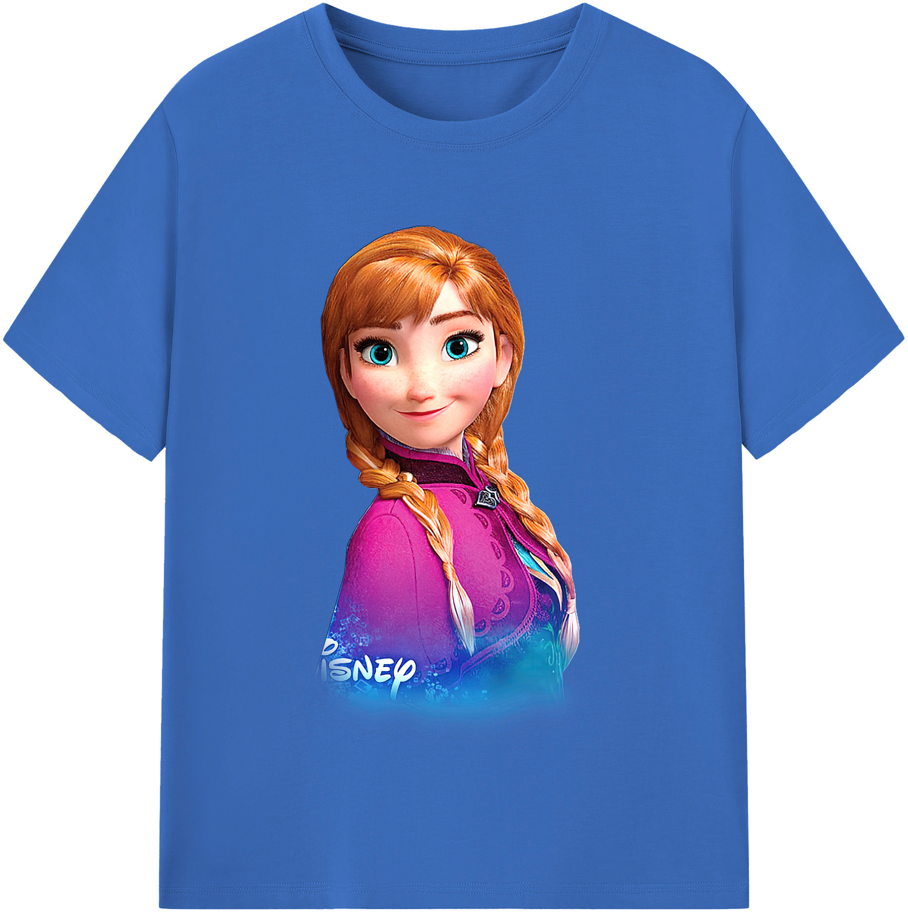 （画像用） アナと雪の女王 アンナ エルサ Frozen Anna Elsa 綿100％半袖Tシャツ（フロントプリント）
