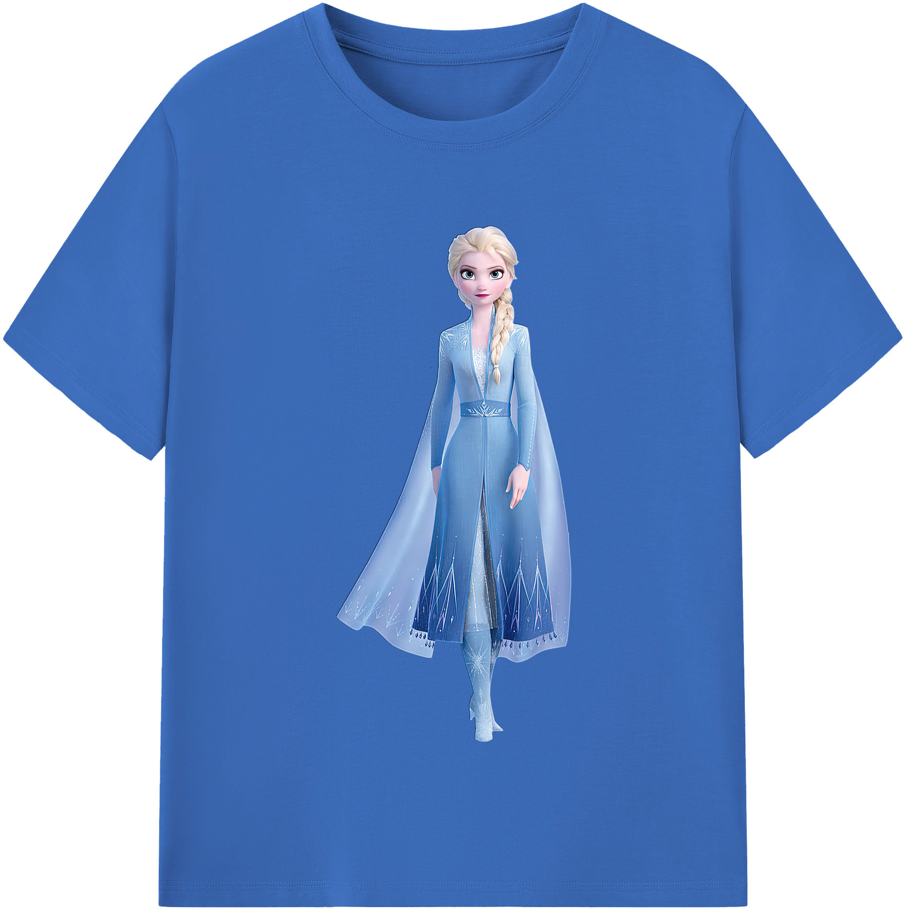 （画像用） アナと雪の女王 アンナ エルサ Frozen Anna Elsa 綿100％半袖Tシャツ（フロントプリント）