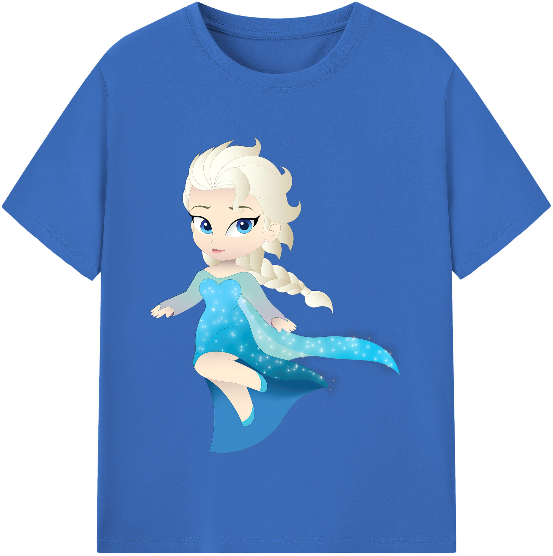 （画像用） アナと雪の女王 アンナ エルサ Frozen Anna Elsa 綿100％半袖Tシャツ（フロントプリント）