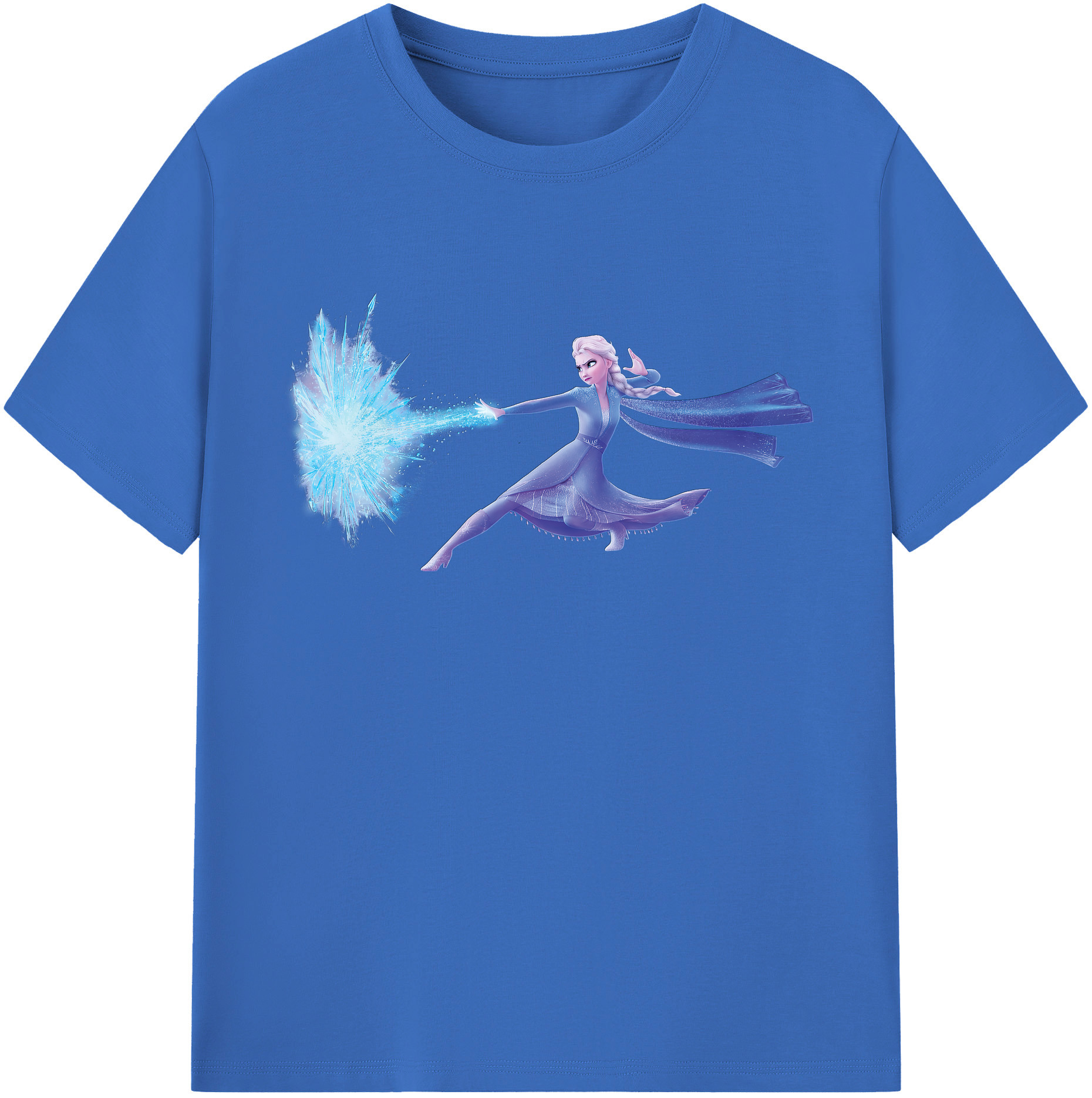 （画像用） アナと雪の女王 アンナ エルサ Frozen Anna Elsa 綿100％半袖Tシャツ（フロントプリント）
