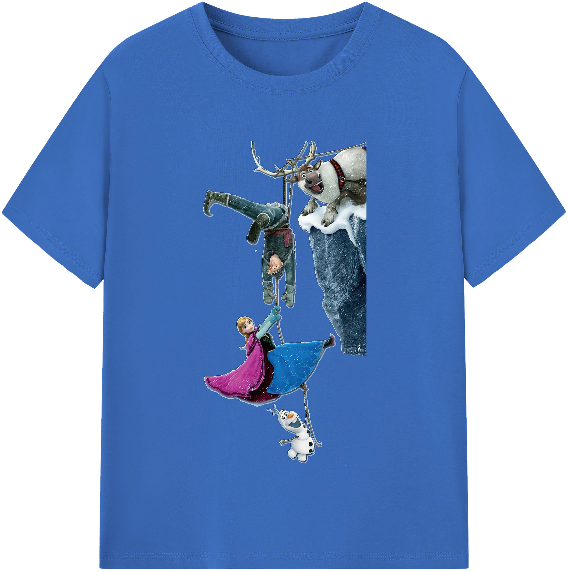 （画像用） アナと雪の女王 アンナ エルサ Frozen Anna Elsa 綿100％半袖Tシャツ（フロントプリント）