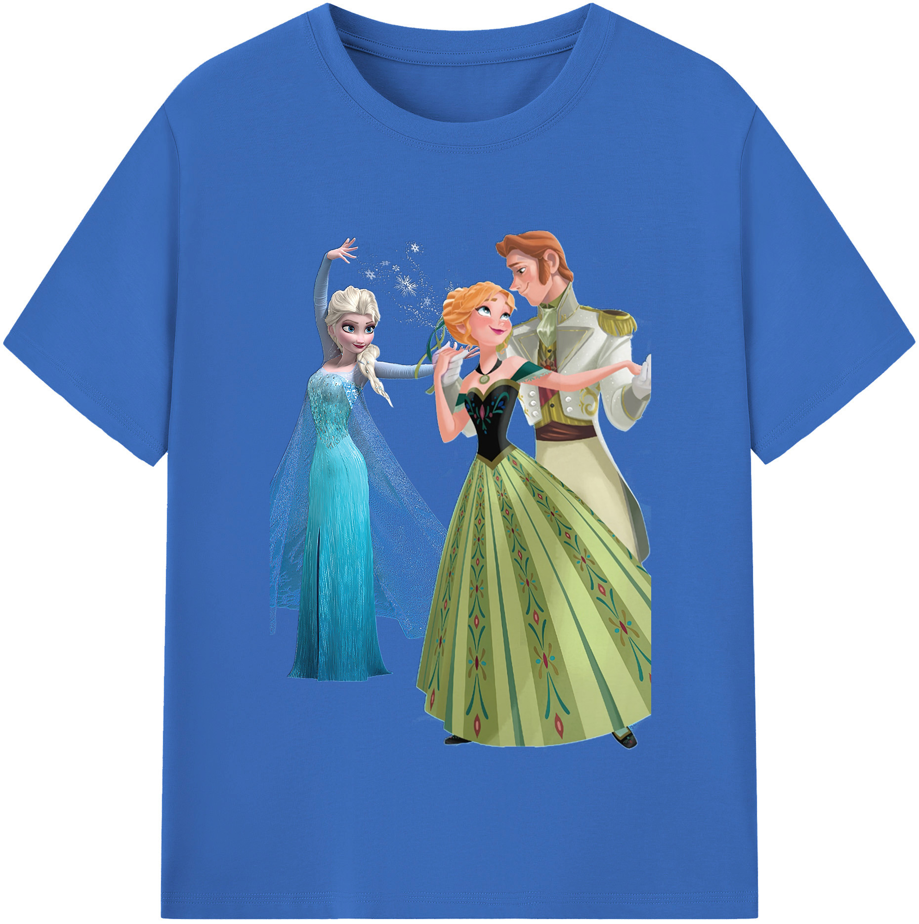（画像用） アナと雪の女王 アンナ エルサ Frozen Anna Elsa 綿100％半袖Tシャツ（フロントプリント）