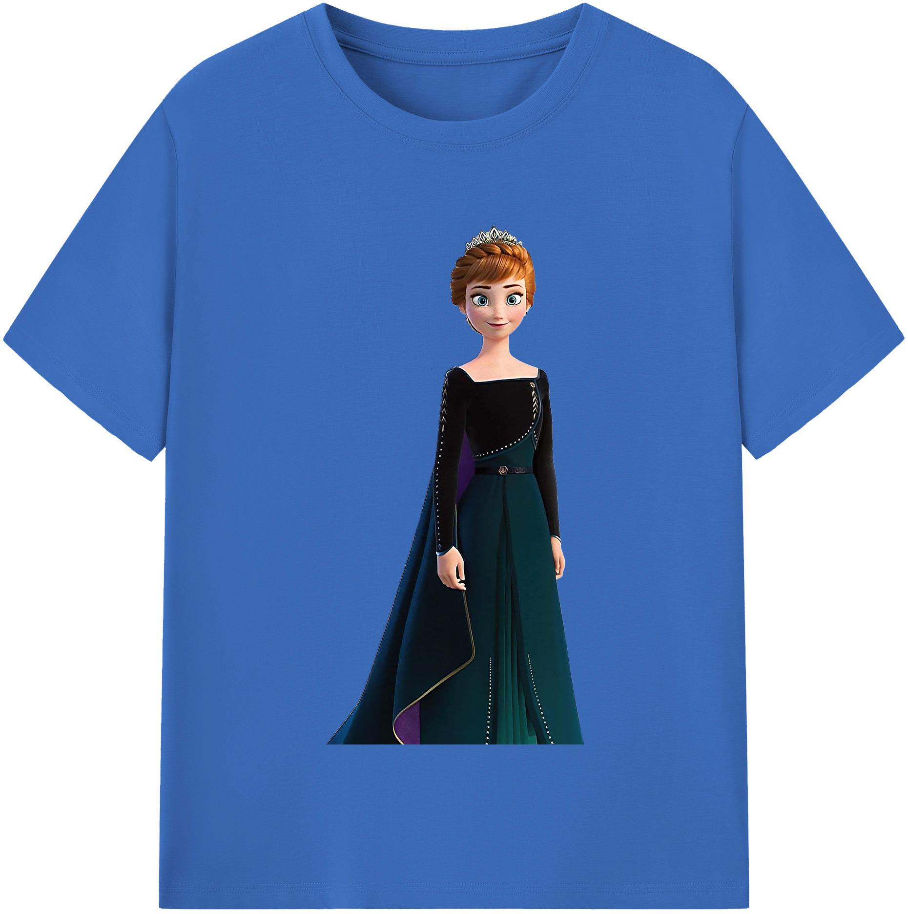 （画像用） アナと雪の女王 アンナ エルサ Frozen Anna Elsa 綿100％半袖Tシャツ（フロントプリント）