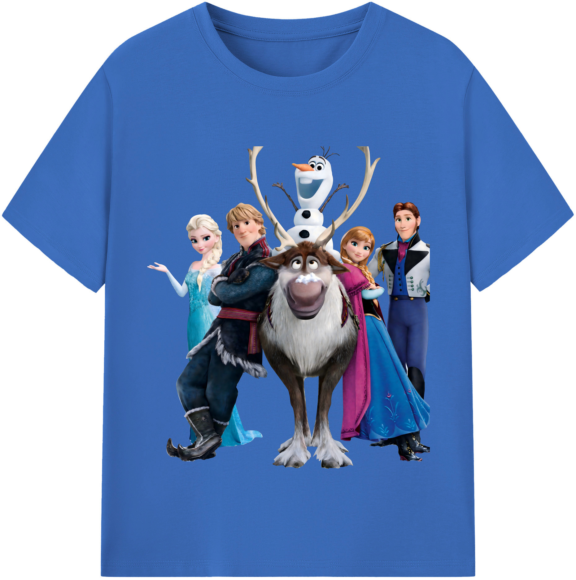 （画像用） アナと雪の女王 アンナ エルサ Frozen Anna Elsa 綿100％半袖Tシャツ（フロントプリント）