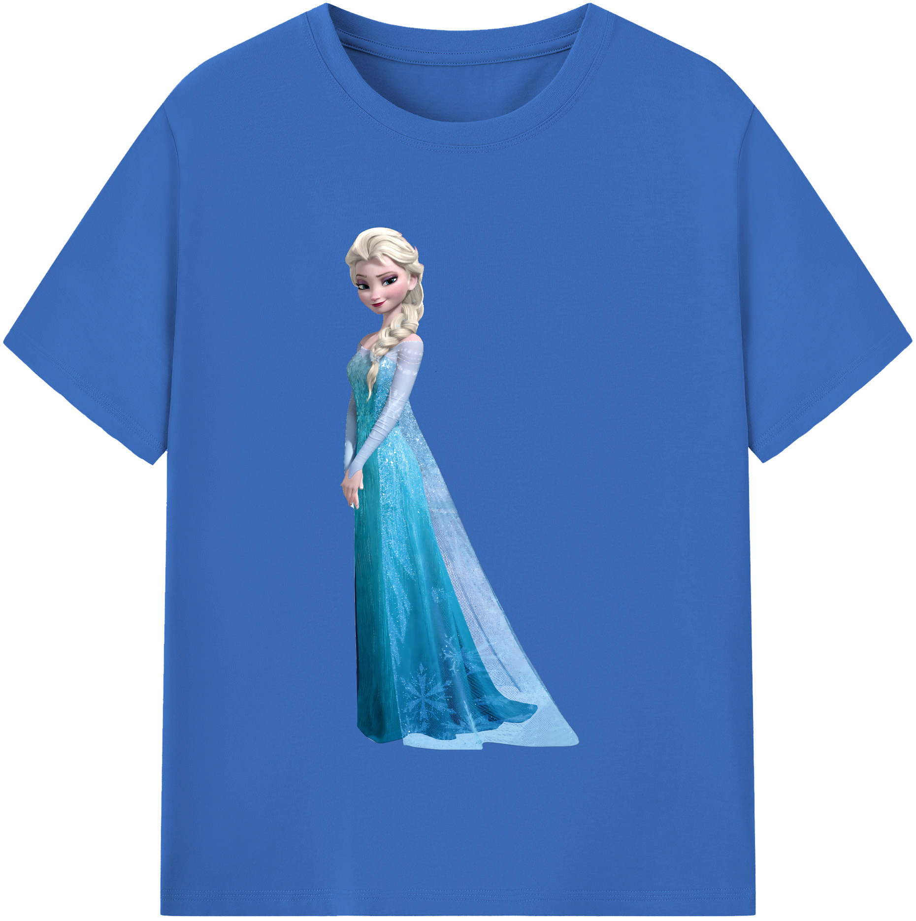 （画像用） アナと雪の女王 アンナ エルサ Frozen Anna Elsa 綿100％半袖Tシャツ（フロントプリント）