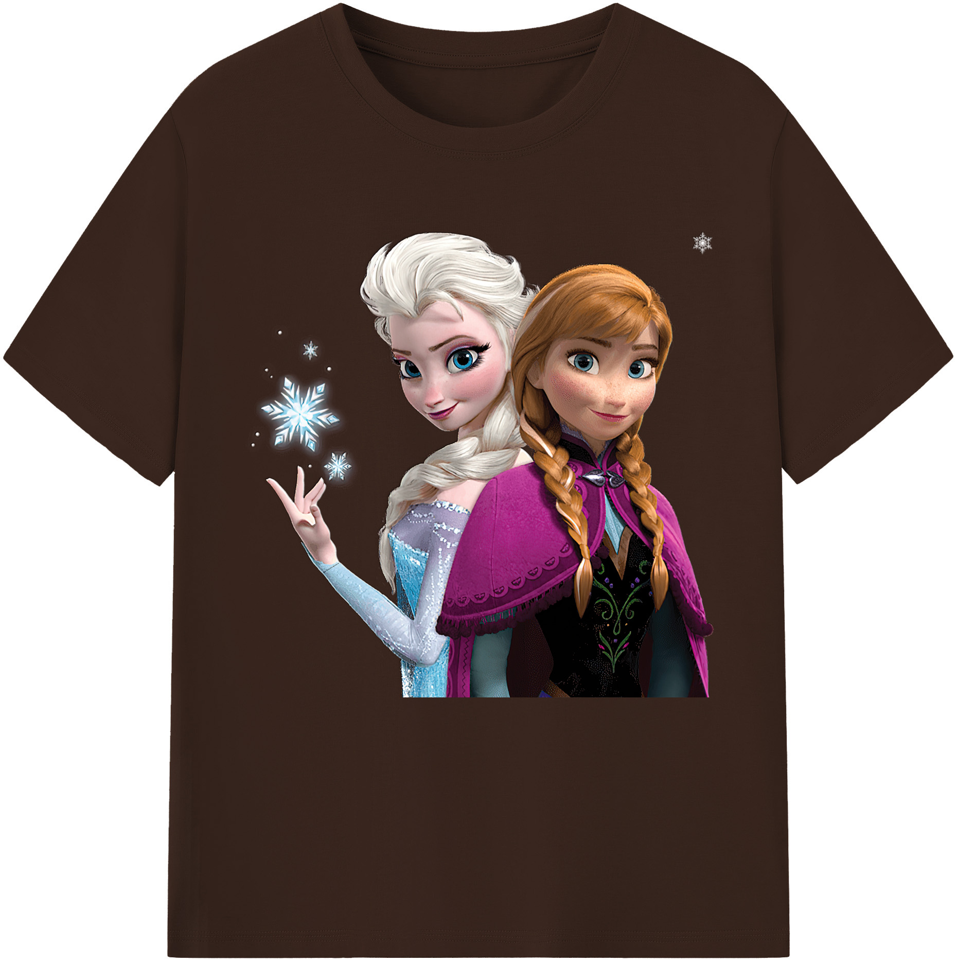 （画像用） アナと雪の女王 アンナ エルサ Frozen Anna Elsa 綿100％半袖Tシャツ（フロントプリント）