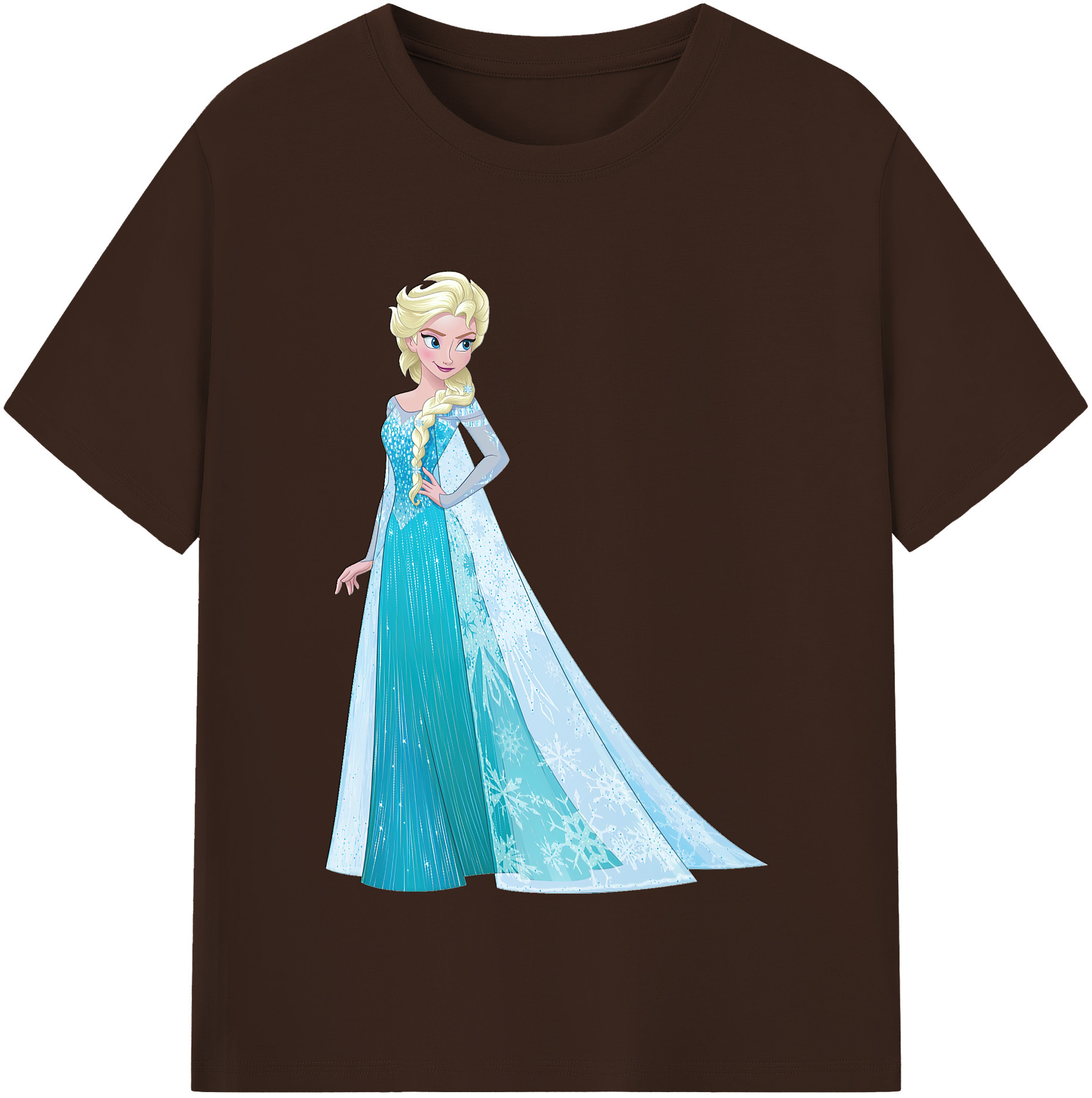 アナと雪の女王 アンナ エルサ Frozen Anna Elsa 綿100％半袖Tシャツ（フロントプリント）