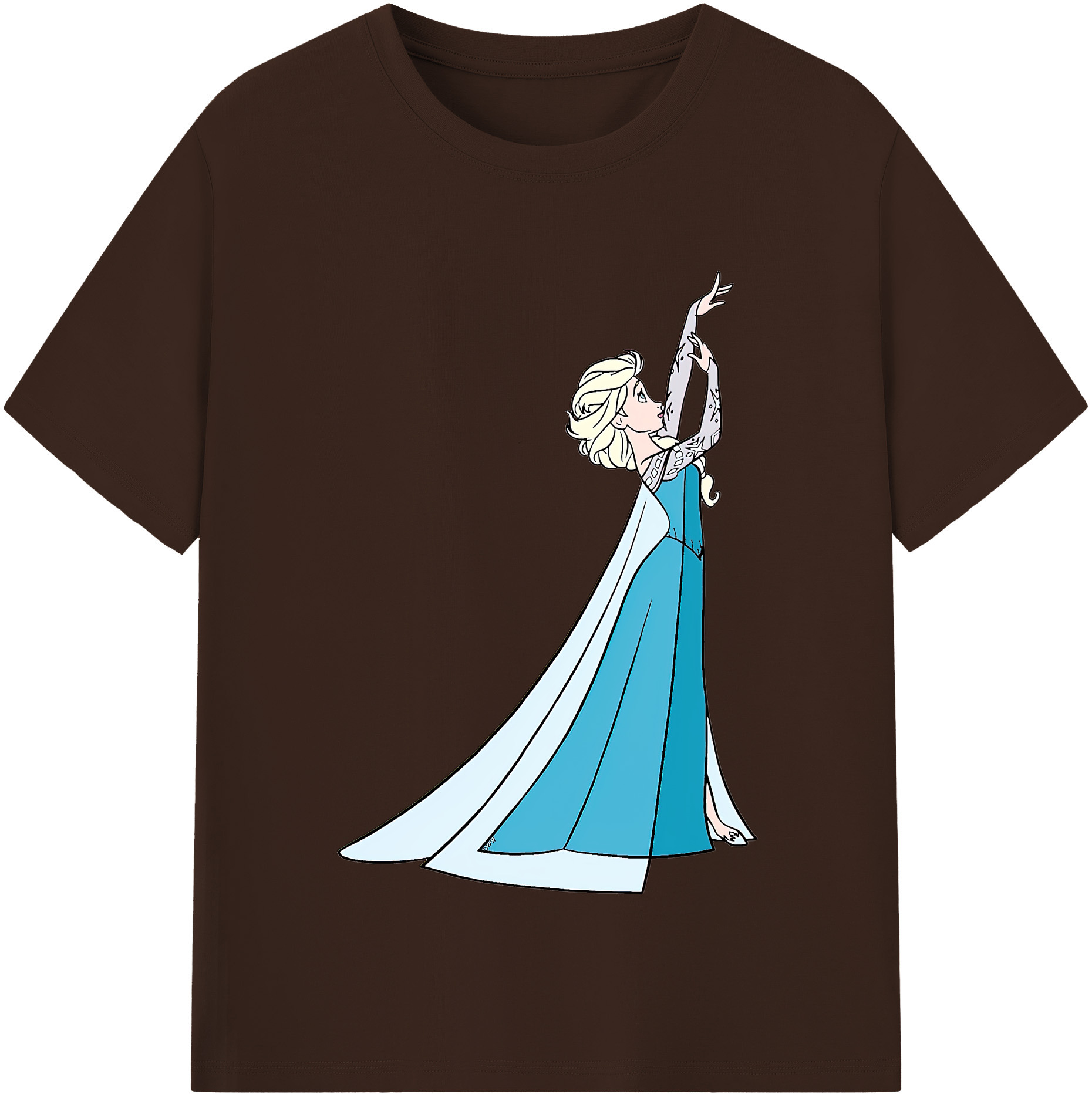 （画像用） アナと雪の女王 アンナ エルサ Frozen Anna Elsa 綿100％半袖Tシャツ（フロントプリント）