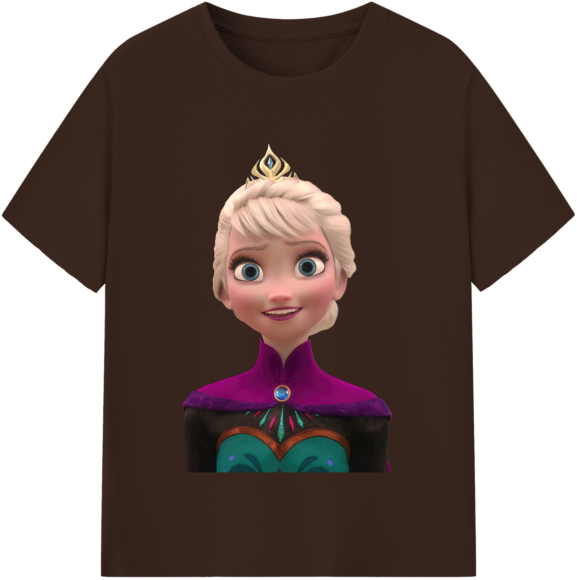（画像用） アナと雪の女王 アンナ エルサ Frozen Anna Elsa 綿100％半袖Tシャツ（フロントプリント）