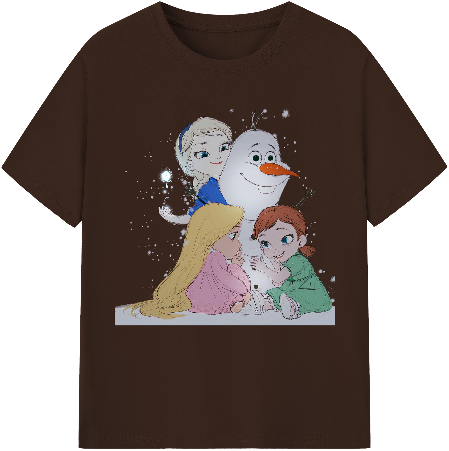 （画像用） アナと雪の女王 アンナ エルサ Frozen Anna Elsa 綿100％半袖Tシャツ（フロントプリント）