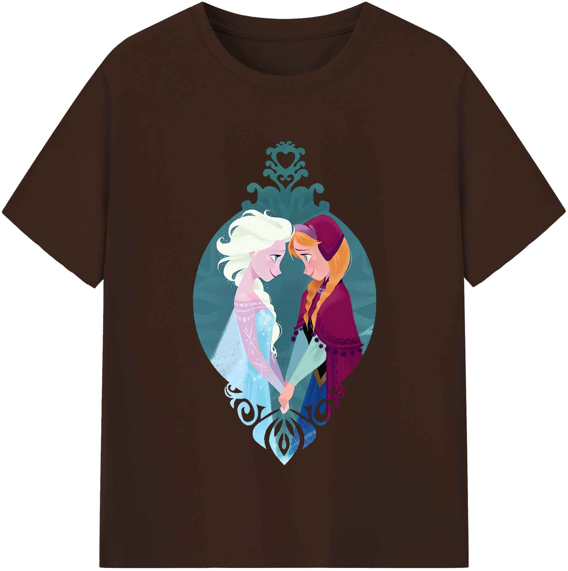 （画像用） アナと雪の女王 アンナ エルサ Frozen Anna Elsa 綿100％半袖Tシャツ（フロントプリント）