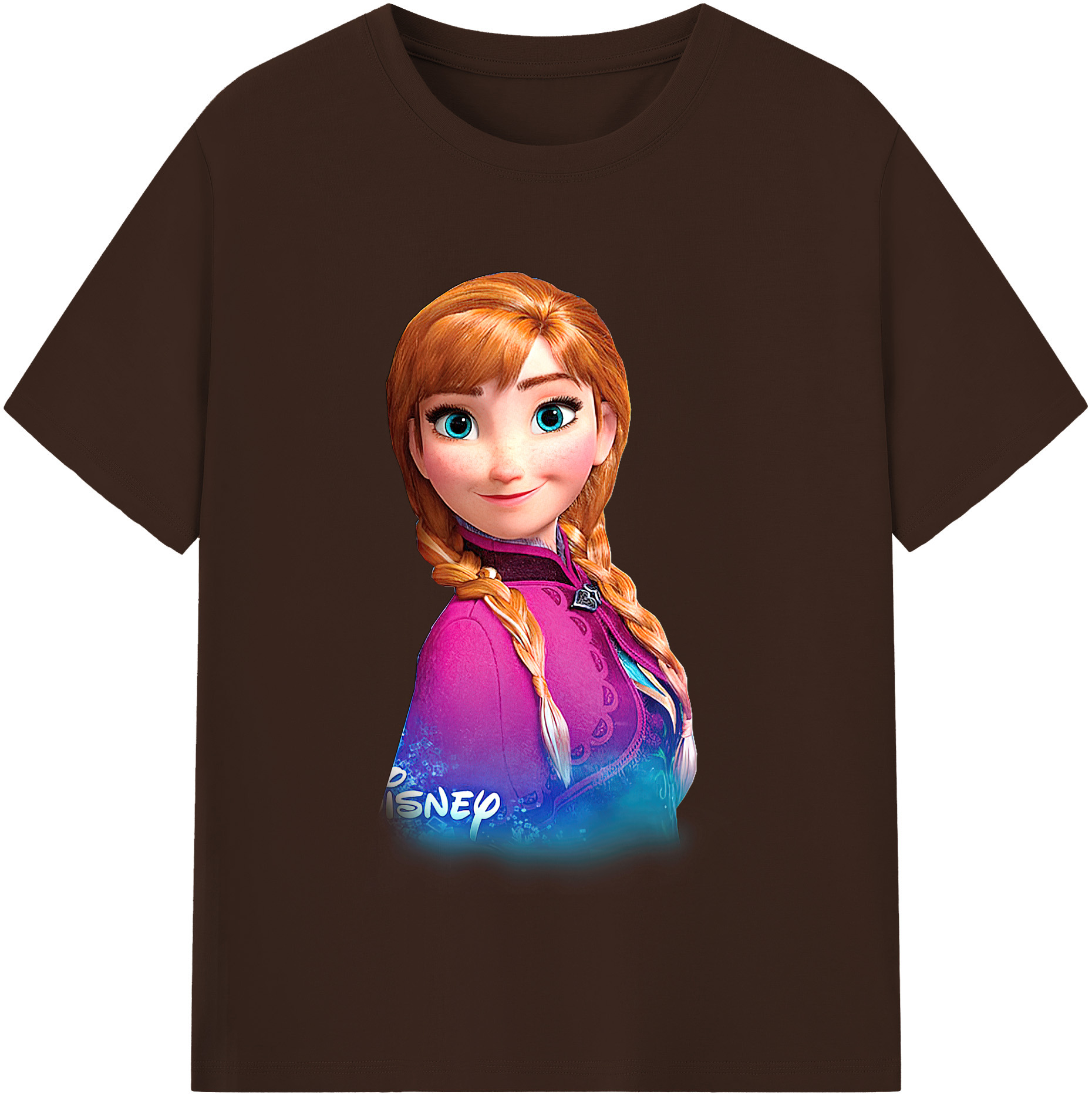 （画像用） アナと雪の女王 アンナ エルサ Frozen Anna Elsa 綿100％半袖Tシャツ（フロントプリント）