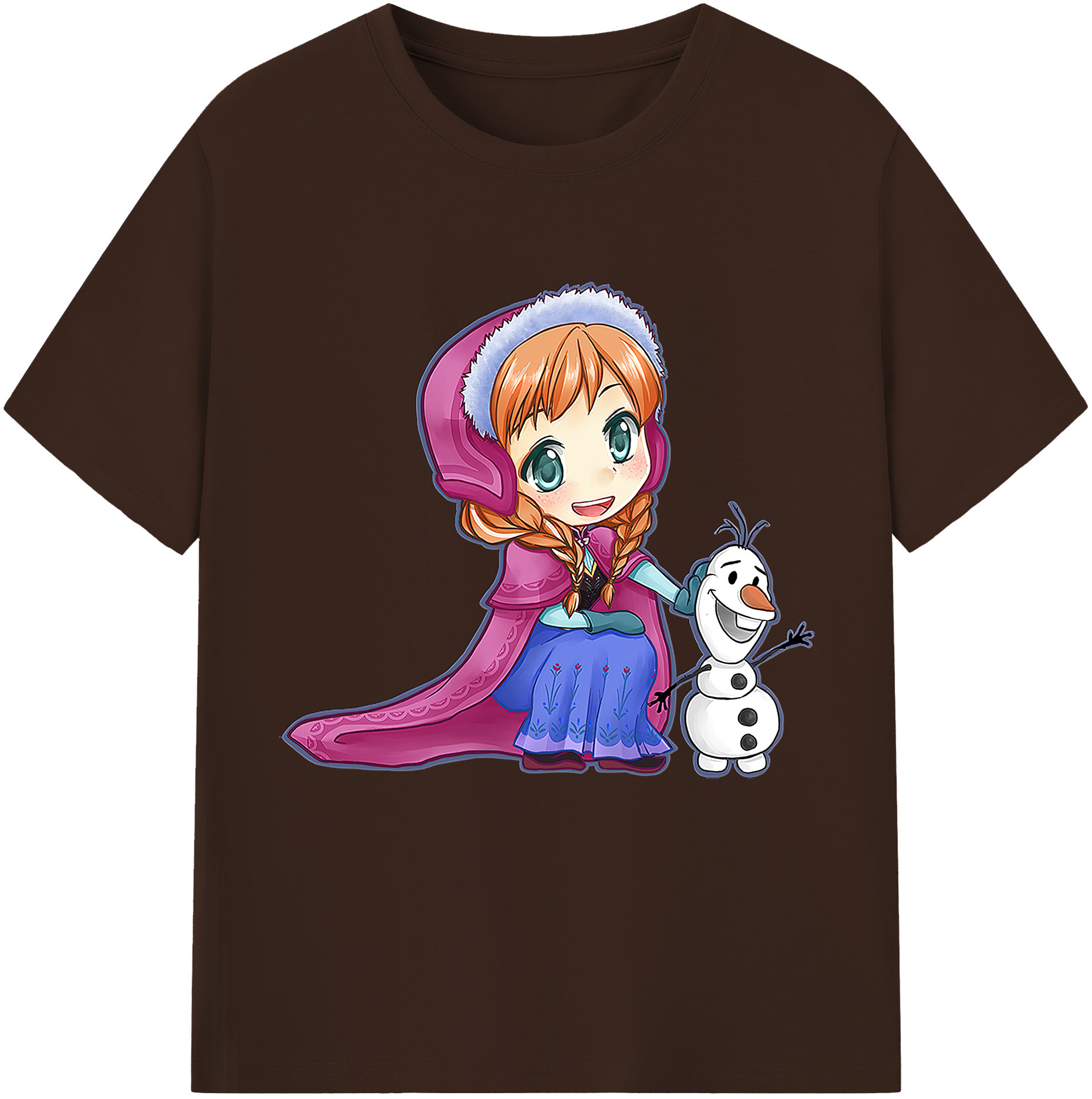 （画像用） アナと雪の女王 アンナ エルサ Frozen Anna Elsa 綿100％半袖Tシャツ（フロントプリント）