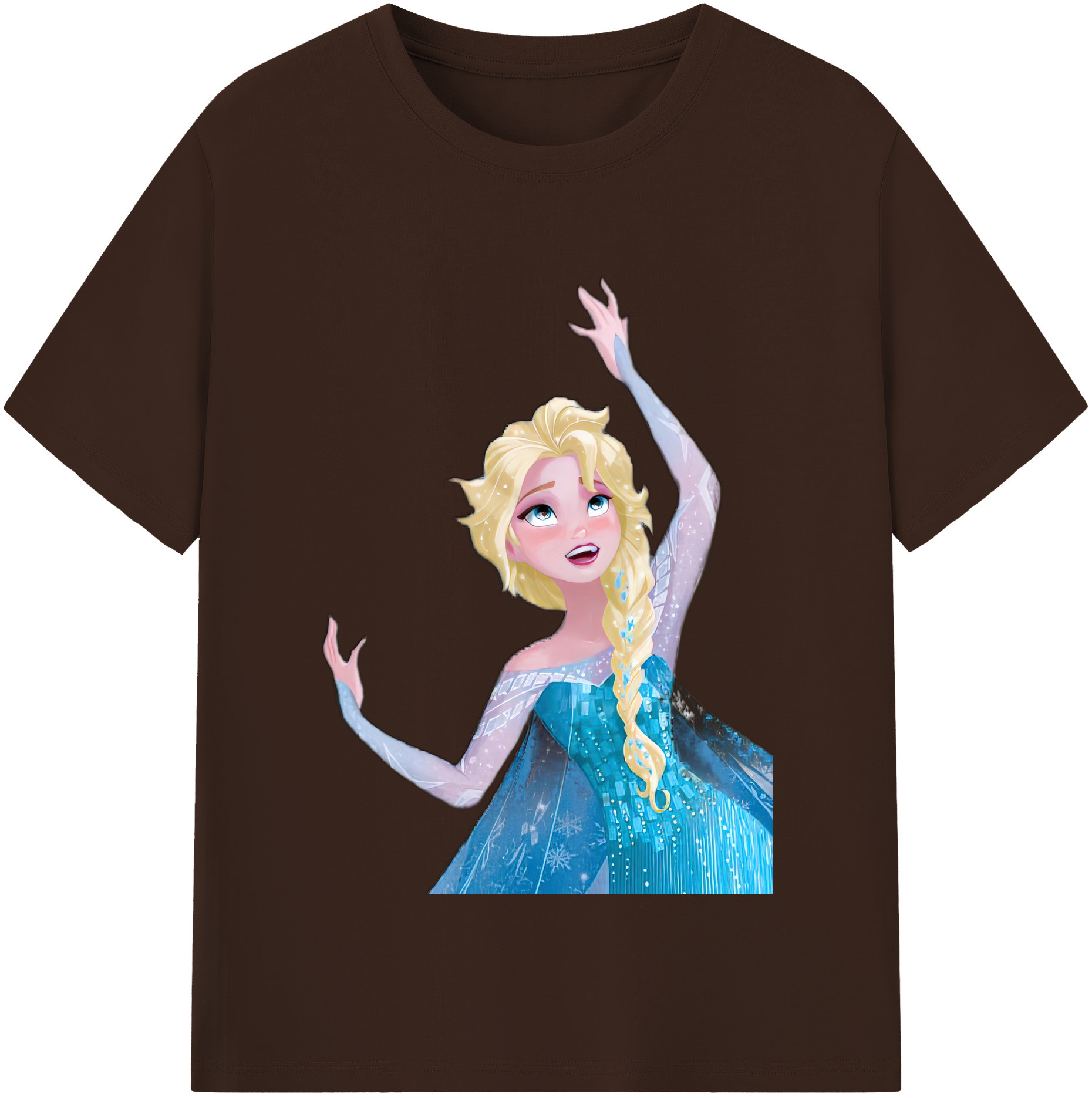 （画像用） アナと雪の女王 アンナ エルサ Frozen Anna Elsa 綿100％半袖Tシャツ（フロントプリント）