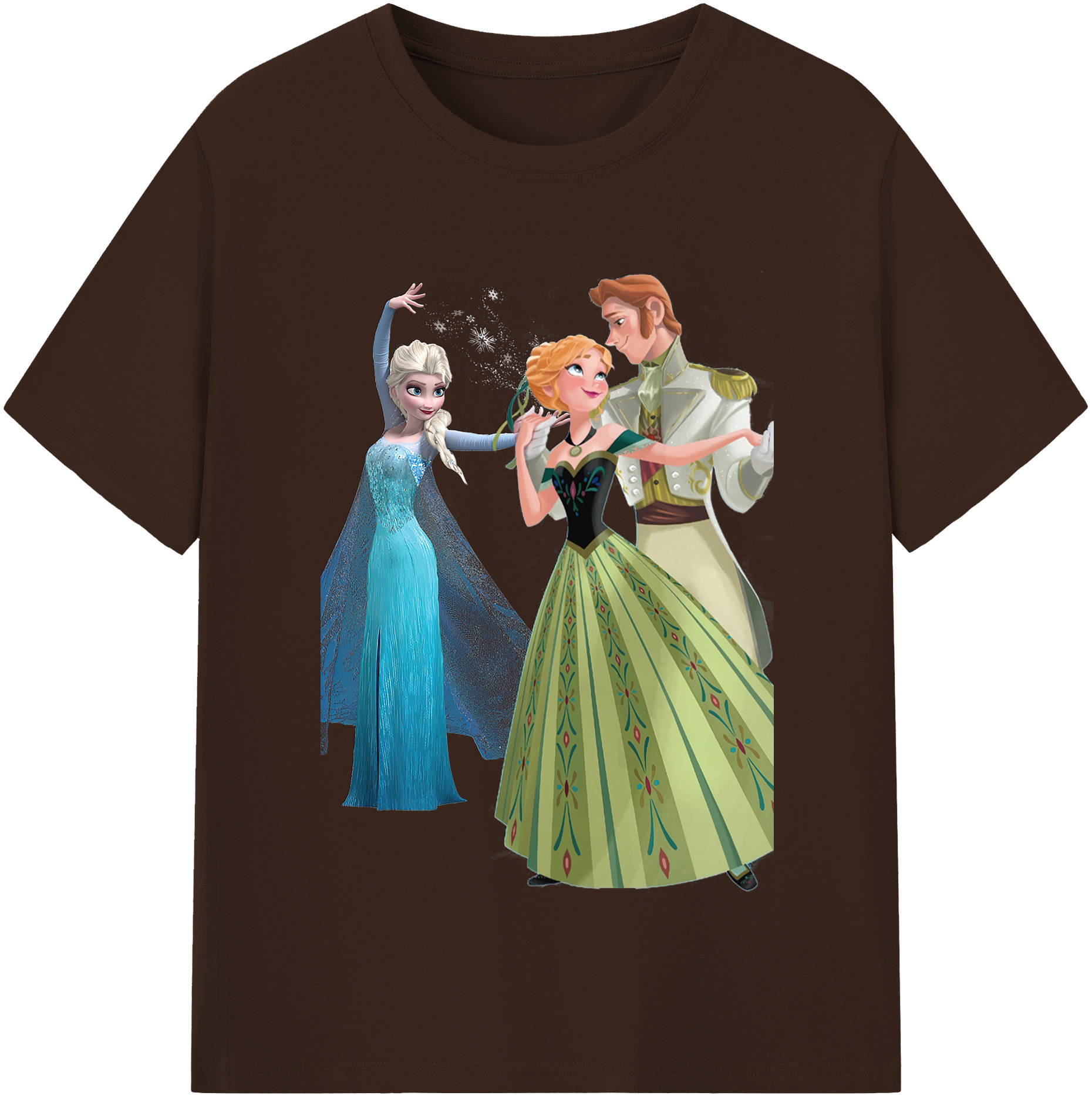 （画像用） アナと雪の女王 アンナ エルサ Frozen Anna Elsa 綿100％半袖Tシャツ（フロントプリント）