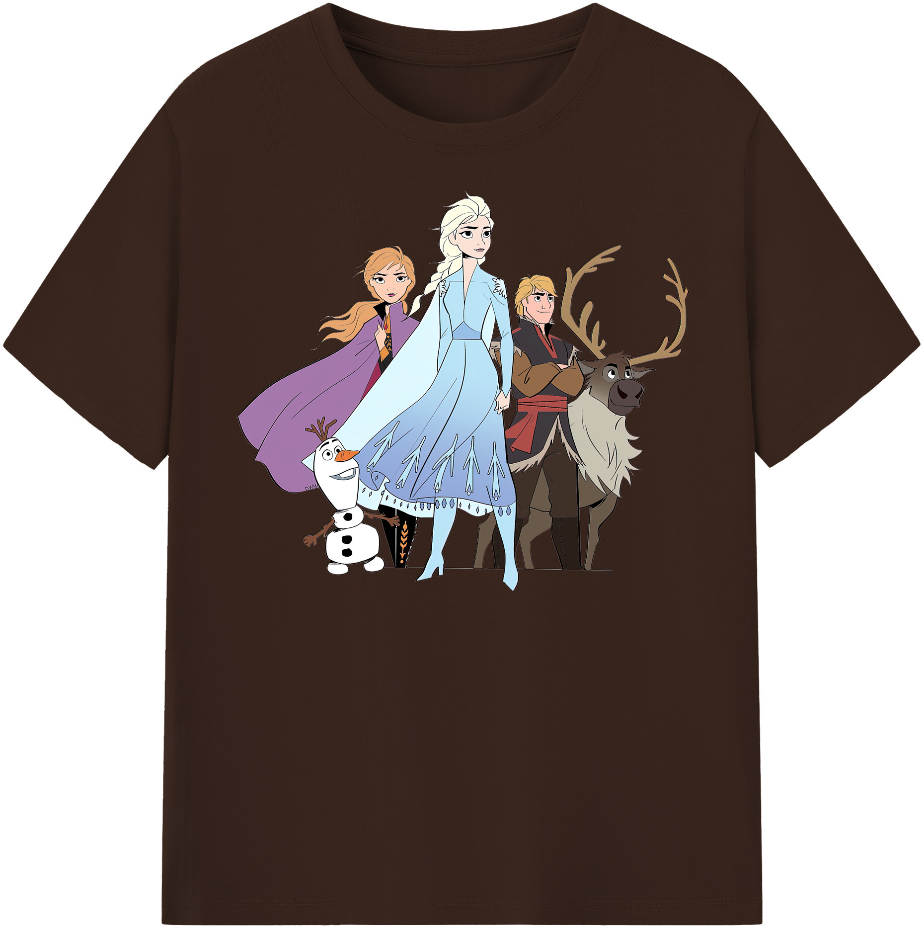 （画像用） アナと雪の女王 アンナ エルサ Frozen Anna Elsa 綿100％半袖Tシャツ（フロントプリント）