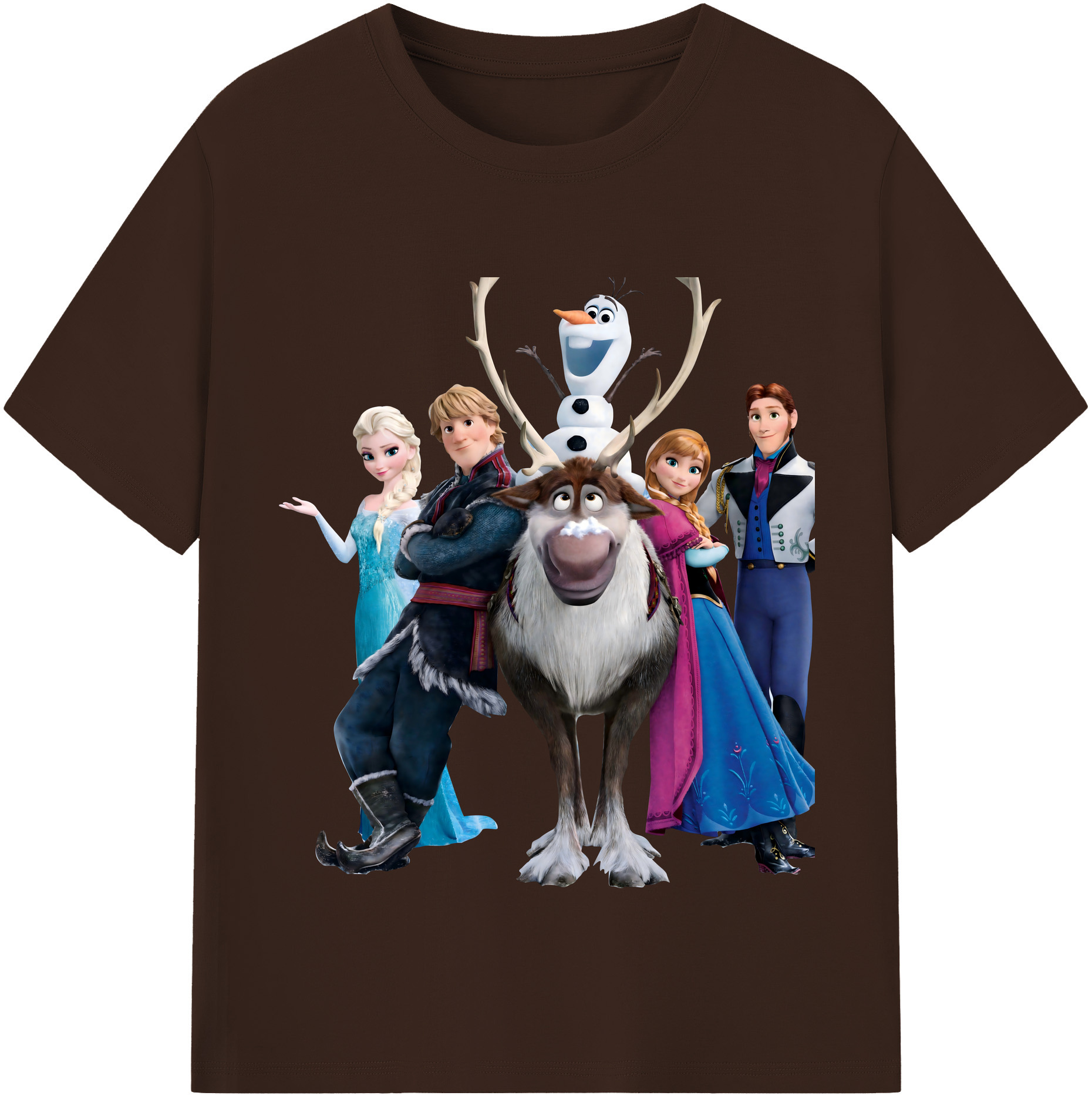 （画像用） アナと雪の女王 アンナ エルサ Frozen Anna Elsa 綿100％半袖Tシャツ（フロントプリント）