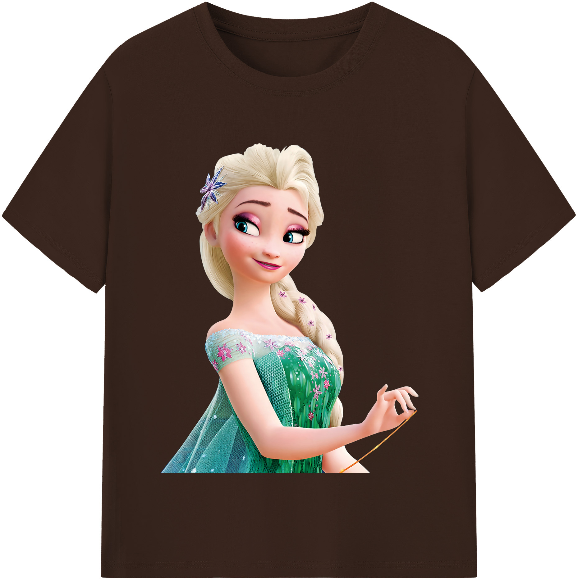 （画像用） アナと雪の女王 アンナ エルサ Frozen Anna Elsa 綿100％半袖Tシャツ（フロントプリント）