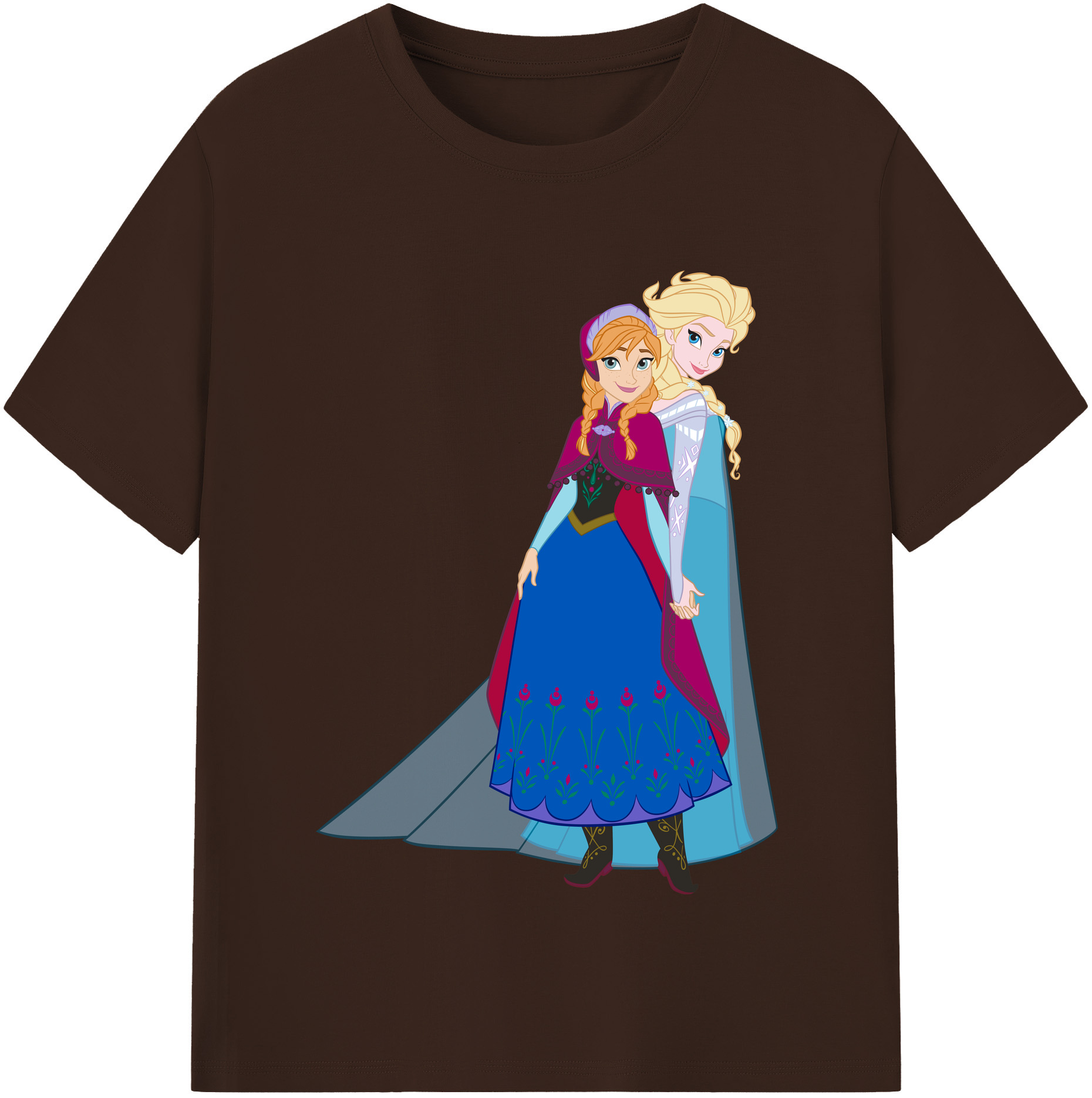 （画像用） アナと雪の女王 アンナ エルサ Frozen Anna Elsa 綿100％半袖Tシャツ（フロントプリント）
