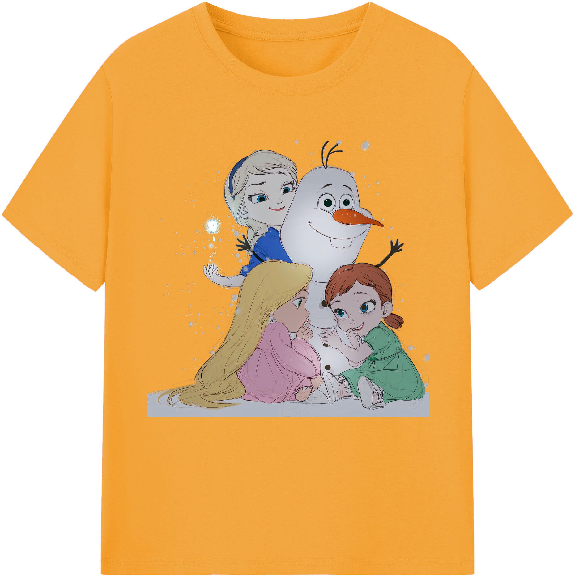 （画像用） アナと雪の女王 アンナ エルサ Frozen Anna Elsa 綿100％半袖Tシャツ（フロントプリント）