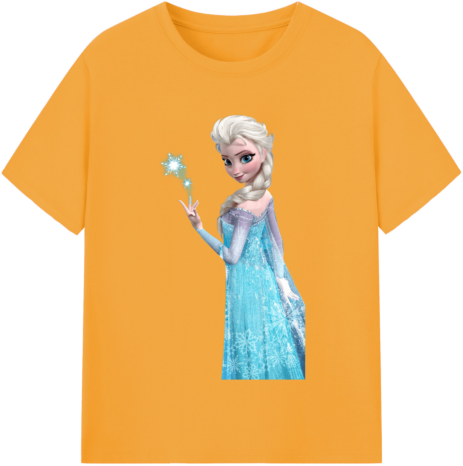 （画像用） アナと雪の女王 アンナ エルサ Frozen Anna Elsa 綿100％半袖Tシャツ（フロントプリント）