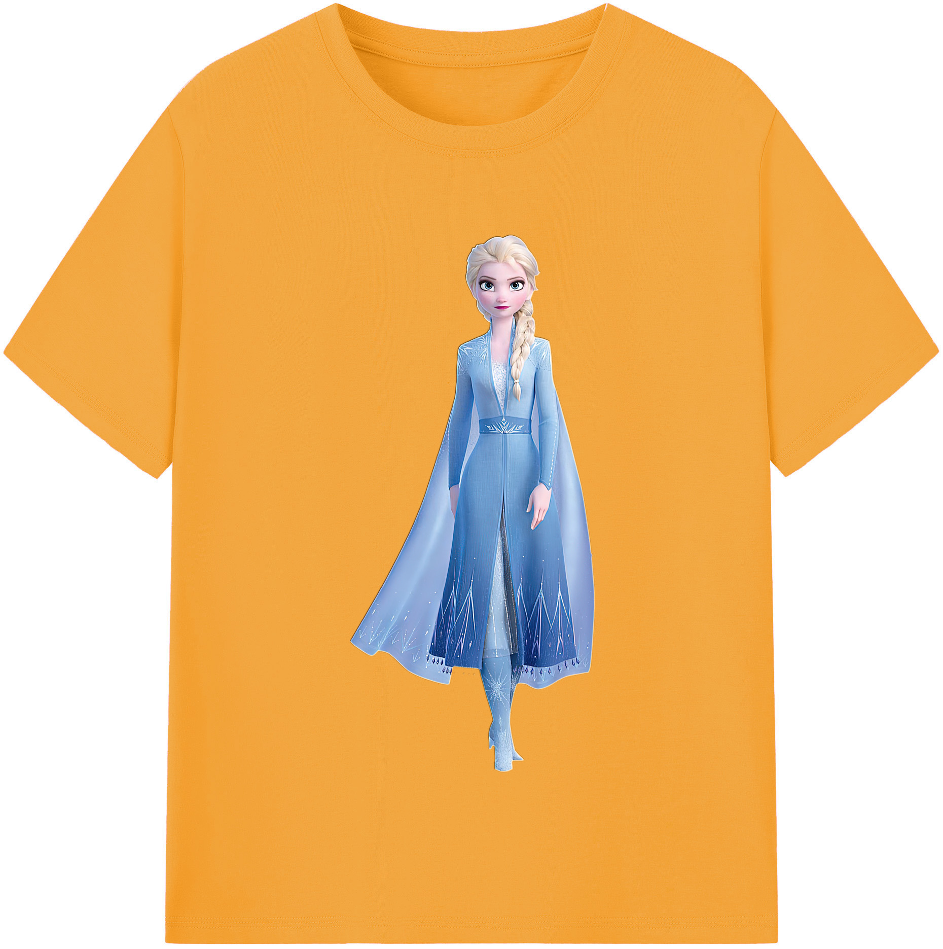 （画像用） アナと雪の女王 アンナ エルサ Frozen Anna Elsa 綿100％半袖Tシャツ（フロントプリント）