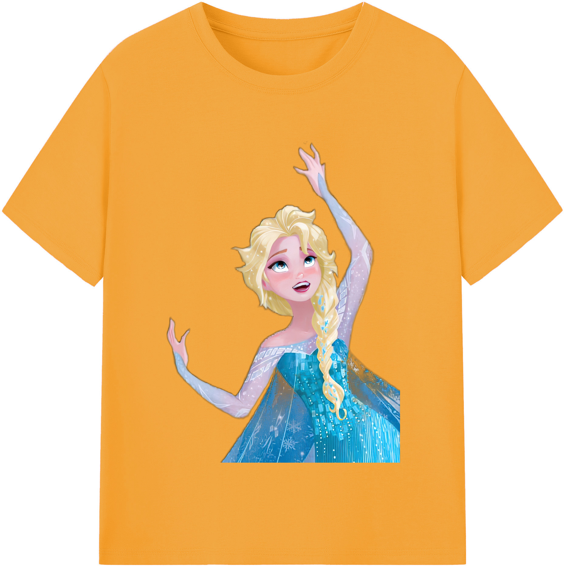 （画像用） アナと雪の女王 アンナ エルサ Frozen Anna Elsa 綿100％半袖Tシャツ（フロントプリント）
