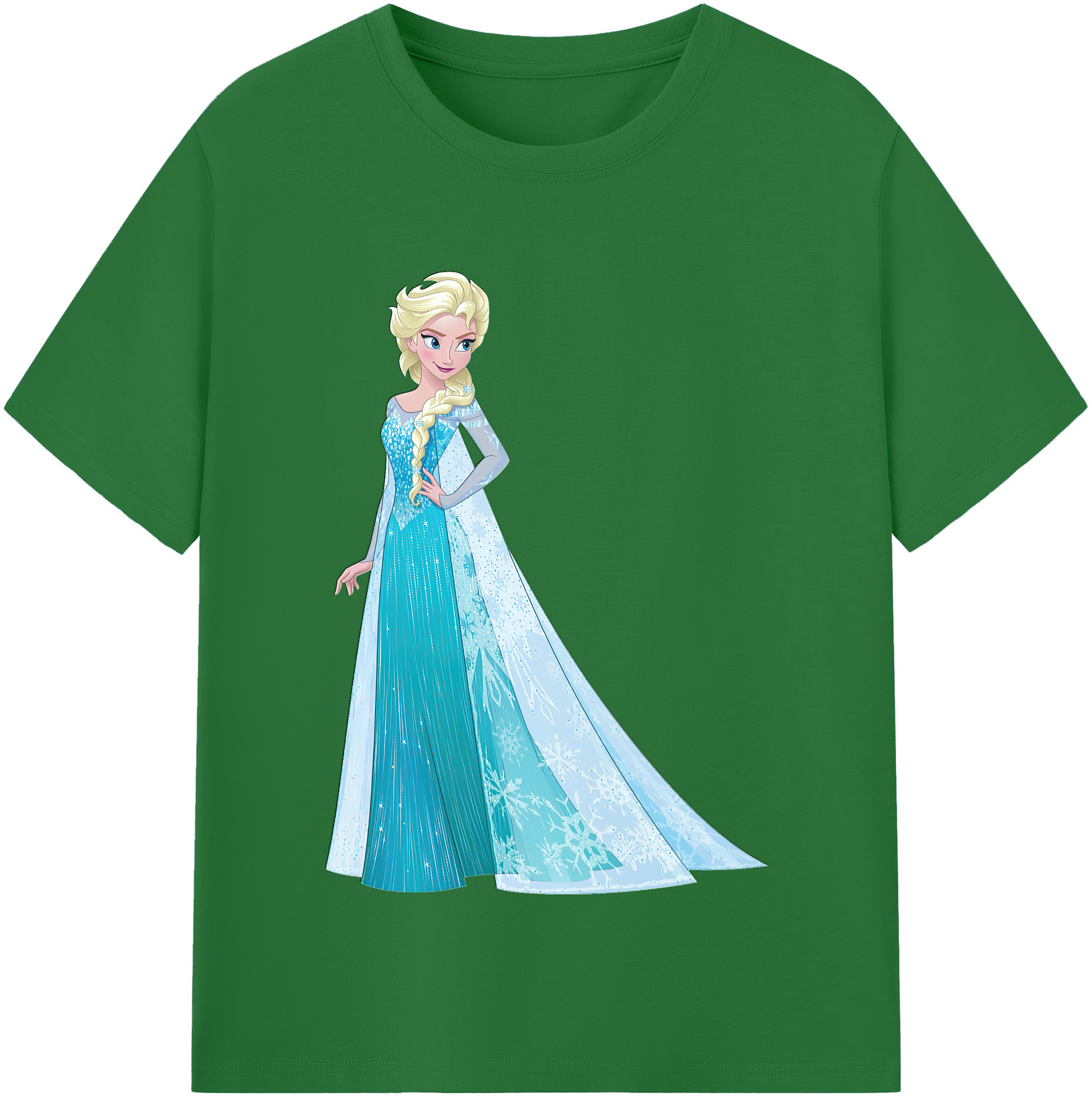 アナと雪の女王 アンナ エルサ Frozen Anna Elsa 綿100％半袖Tシャツ（フロントプリント）