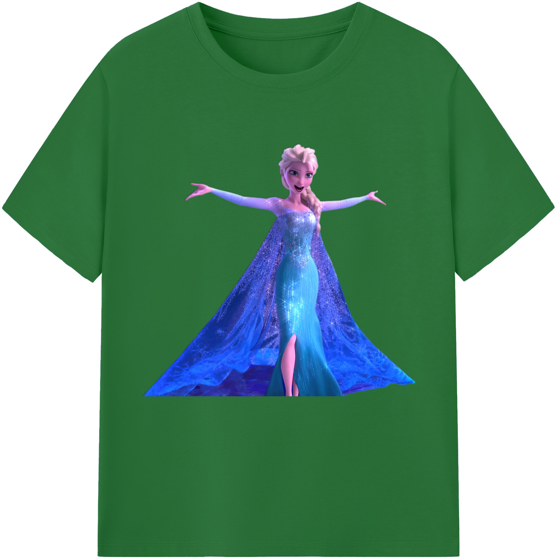 アナと雪の女王 アンナ エルサ Frozen Anna Elsa 綿100％半袖Tシャツ（フロントプリント）