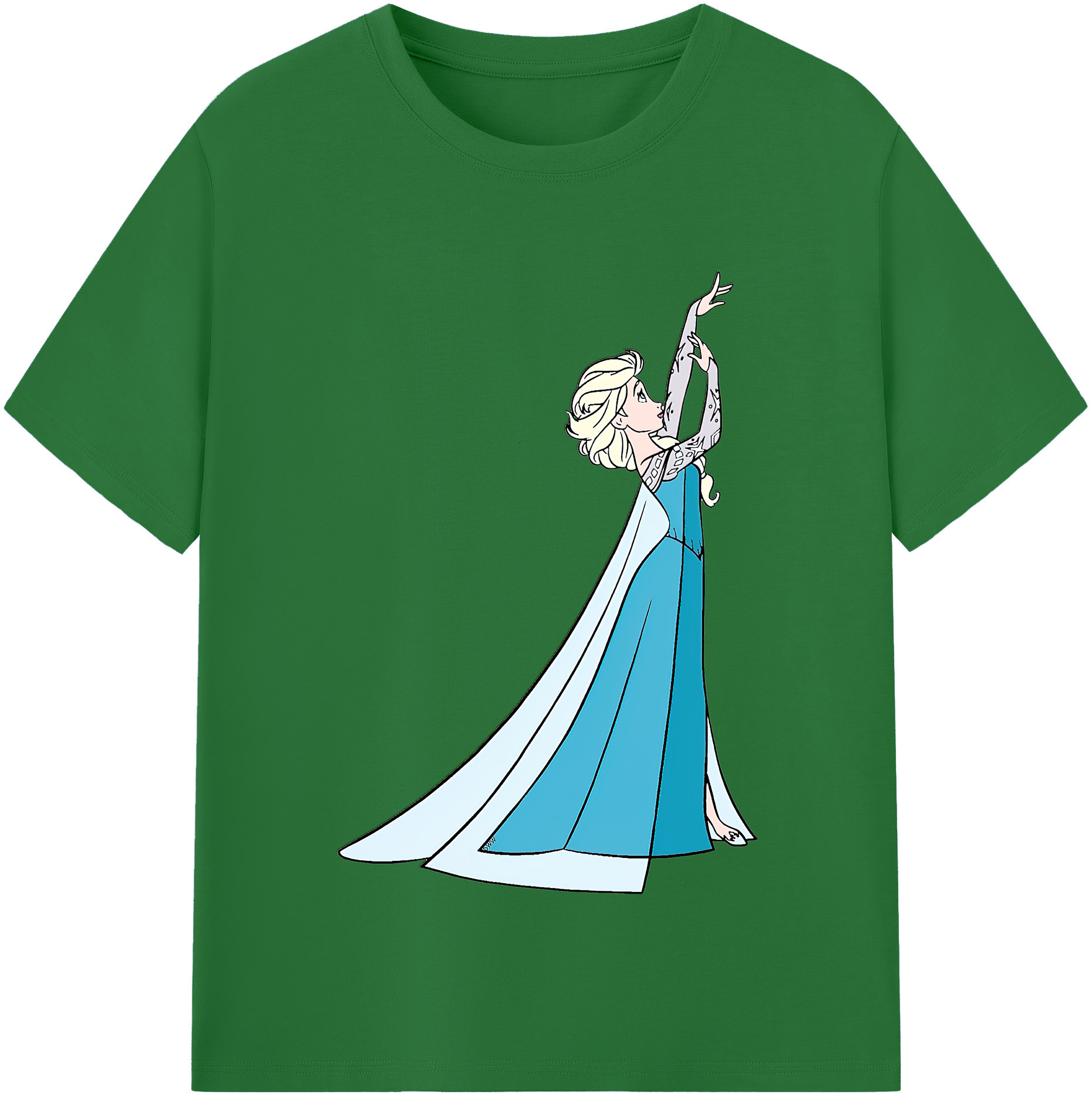 （画像用） アナと雪の女王 アンナ エルサ Frozen Anna Elsa 綿100％半袖Tシャツ（フロントプリント）