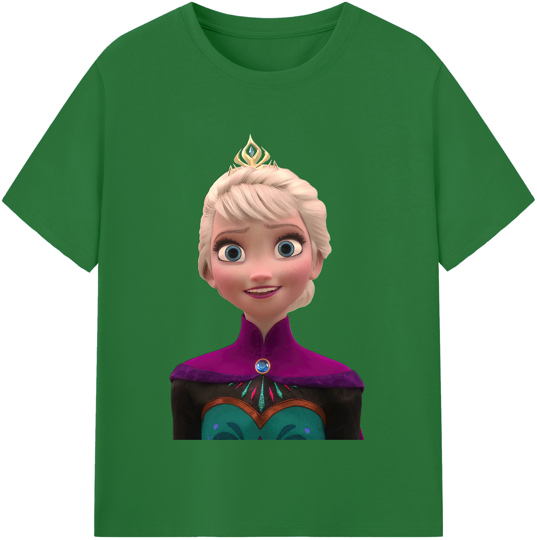 （画像用） アナと雪の女王 アンナ エルサ Frozen Anna Elsa 綿100％半袖Tシャツ（フロントプリント）