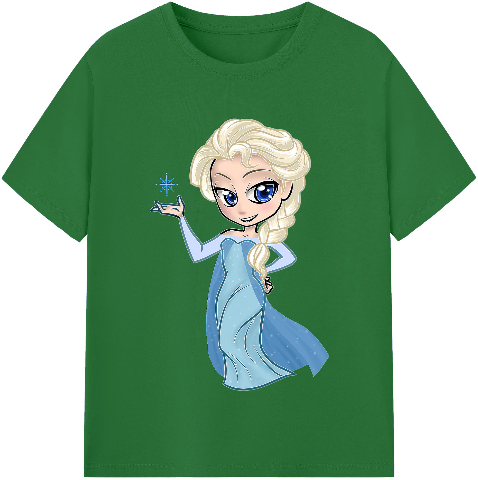 （画像用） アナと雪の女王 アンナ エルサ Frozen Anna Elsa 綿100％半袖Tシャツ（フロントプリント）