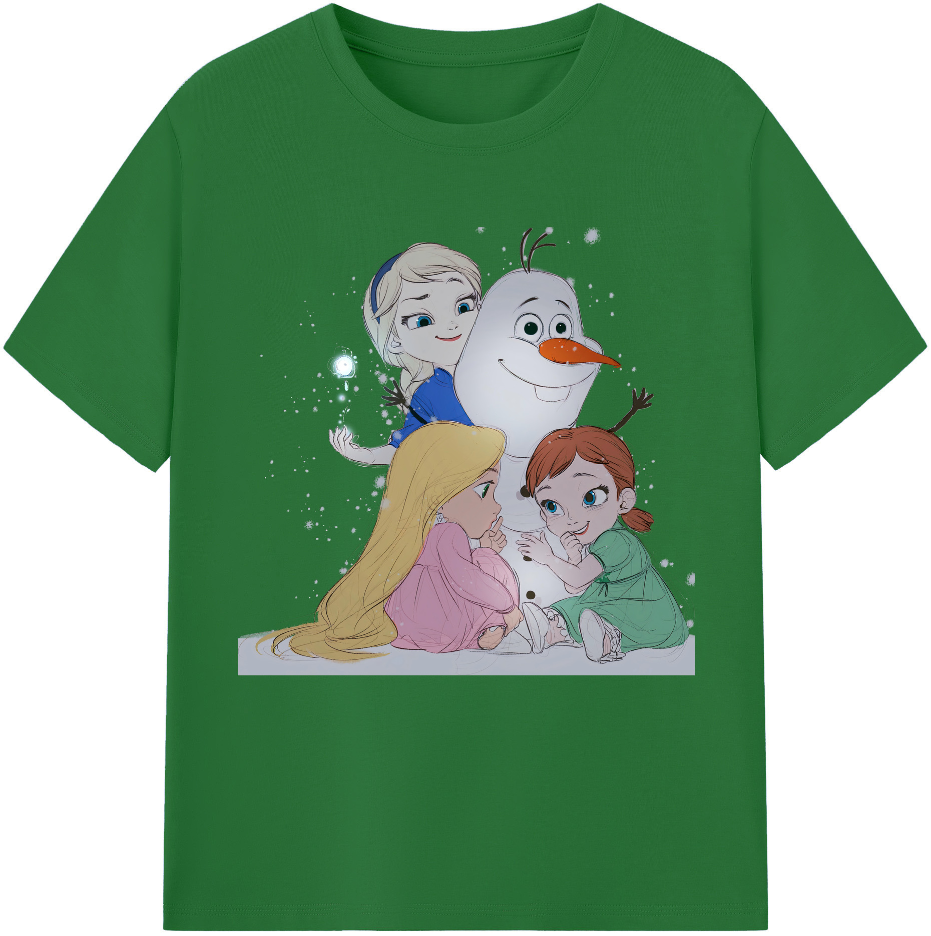 （画像用） アナと雪の女王 アンナ エルサ Frozen Anna Elsa 綿100％半袖Tシャツ（フロントプリント）