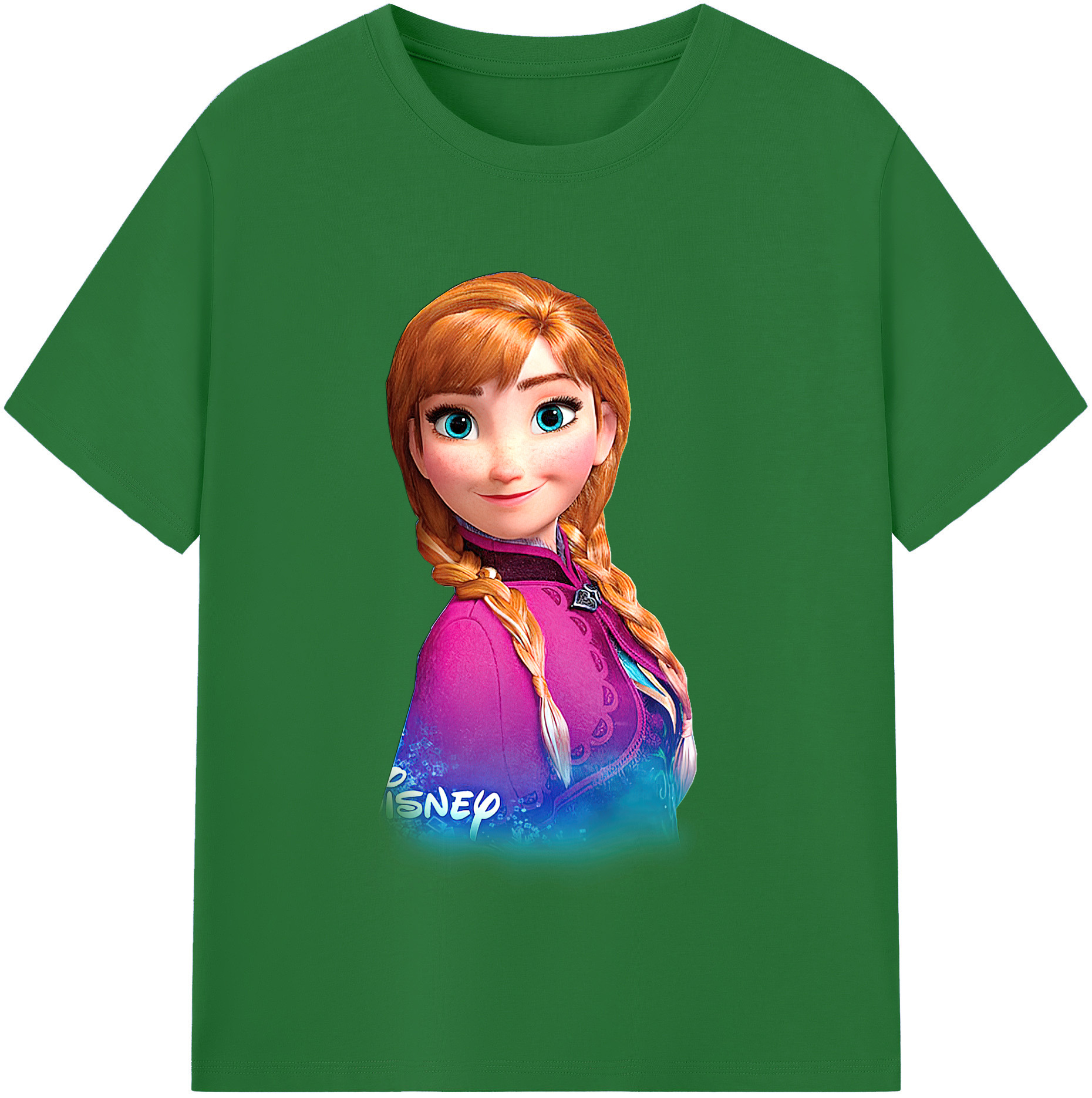 （画像用） アナと雪の女王 アンナ エルサ Frozen Anna Elsa 綿100％半袖Tシャツ（フロントプリント）