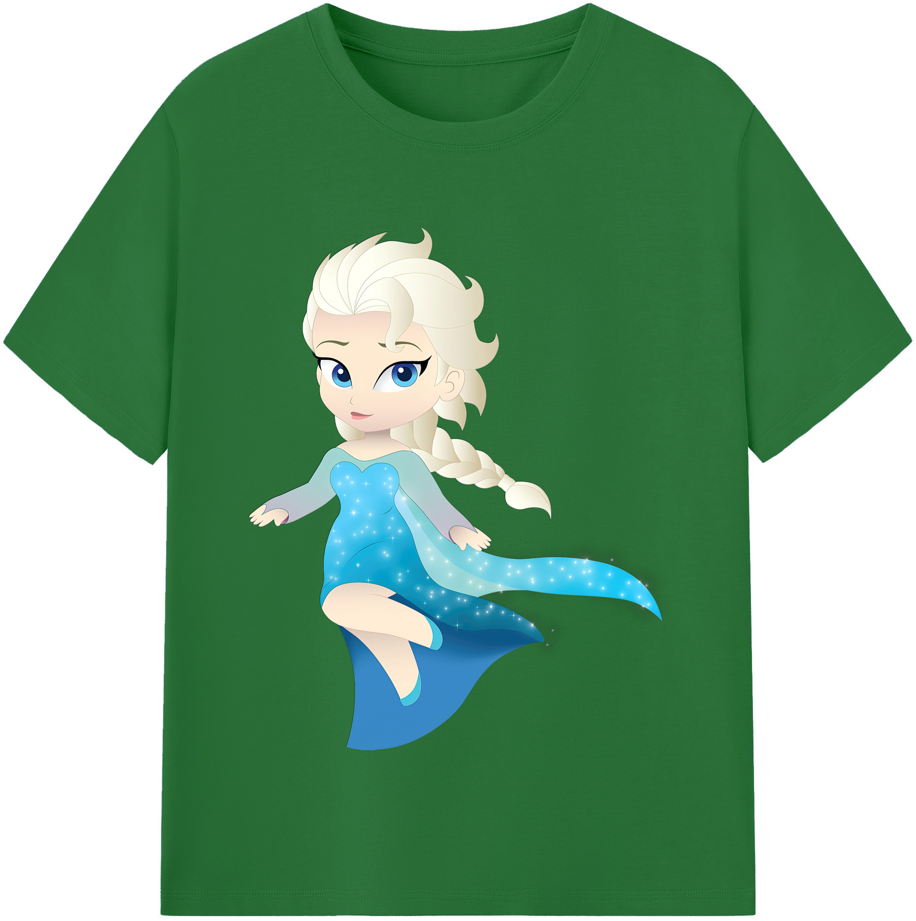 （画像用） アナと雪の女王 アンナ エルサ Frozen Anna Elsa 綿100％半袖Tシャツ（フロントプリント）