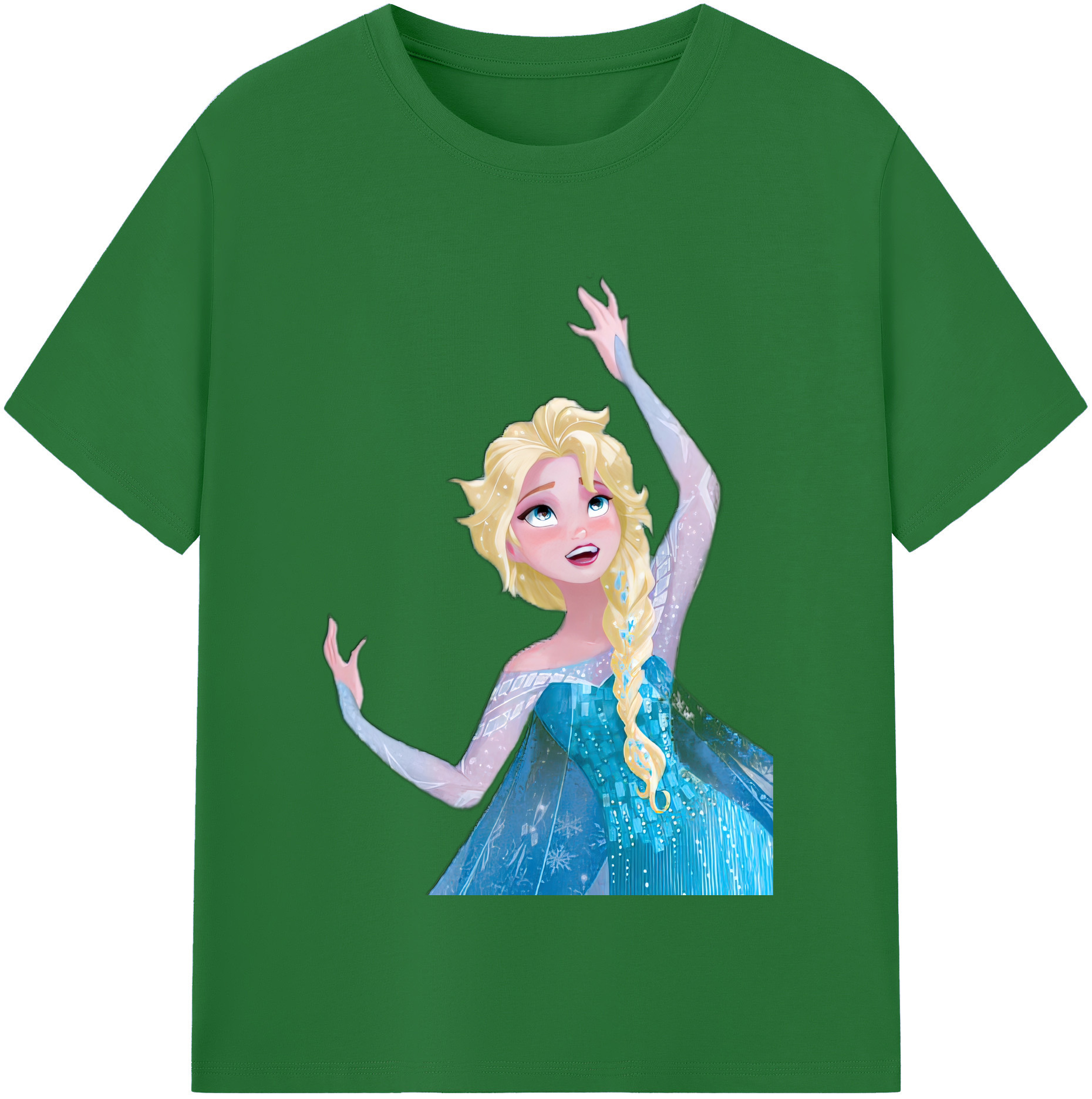 （画像用） アナと雪の女王 アンナ エルサ Frozen Anna Elsa 綿100％半袖Tシャツ（フロントプリント）