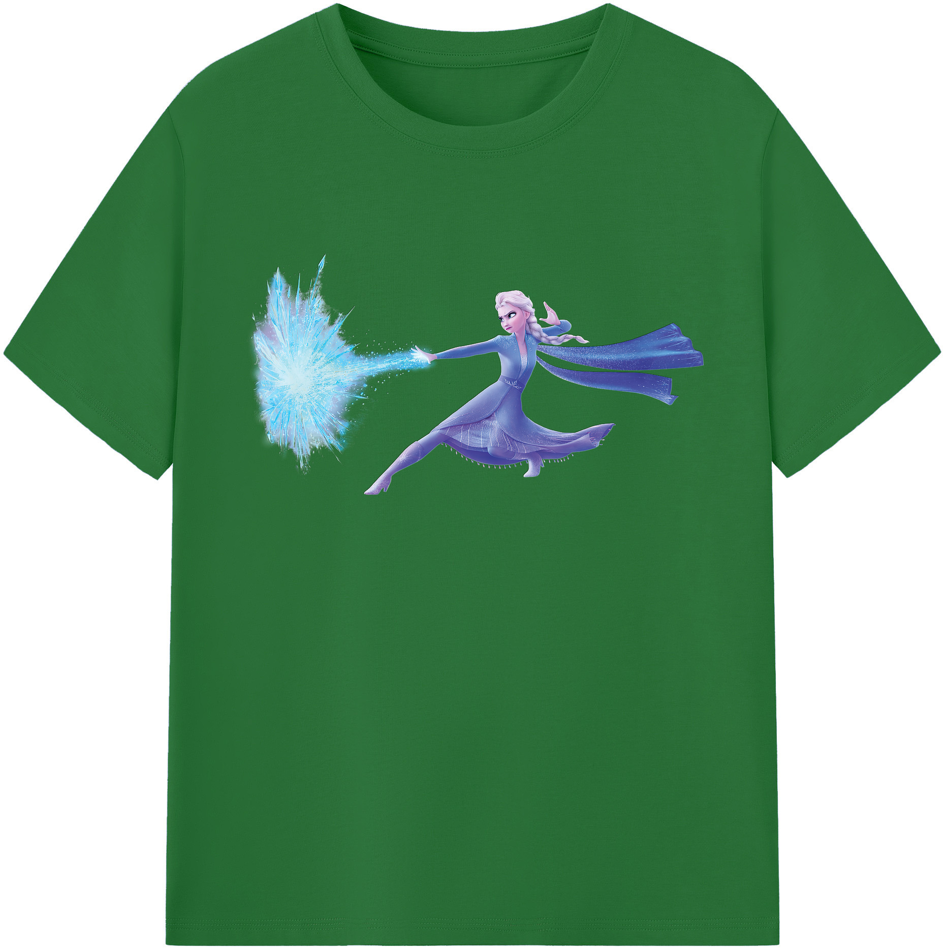 （画像用） アナと雪の女王 アンナ エルサ Frozen Anna Elsa 綿100％半袖Tシャツ（フロントプリント）