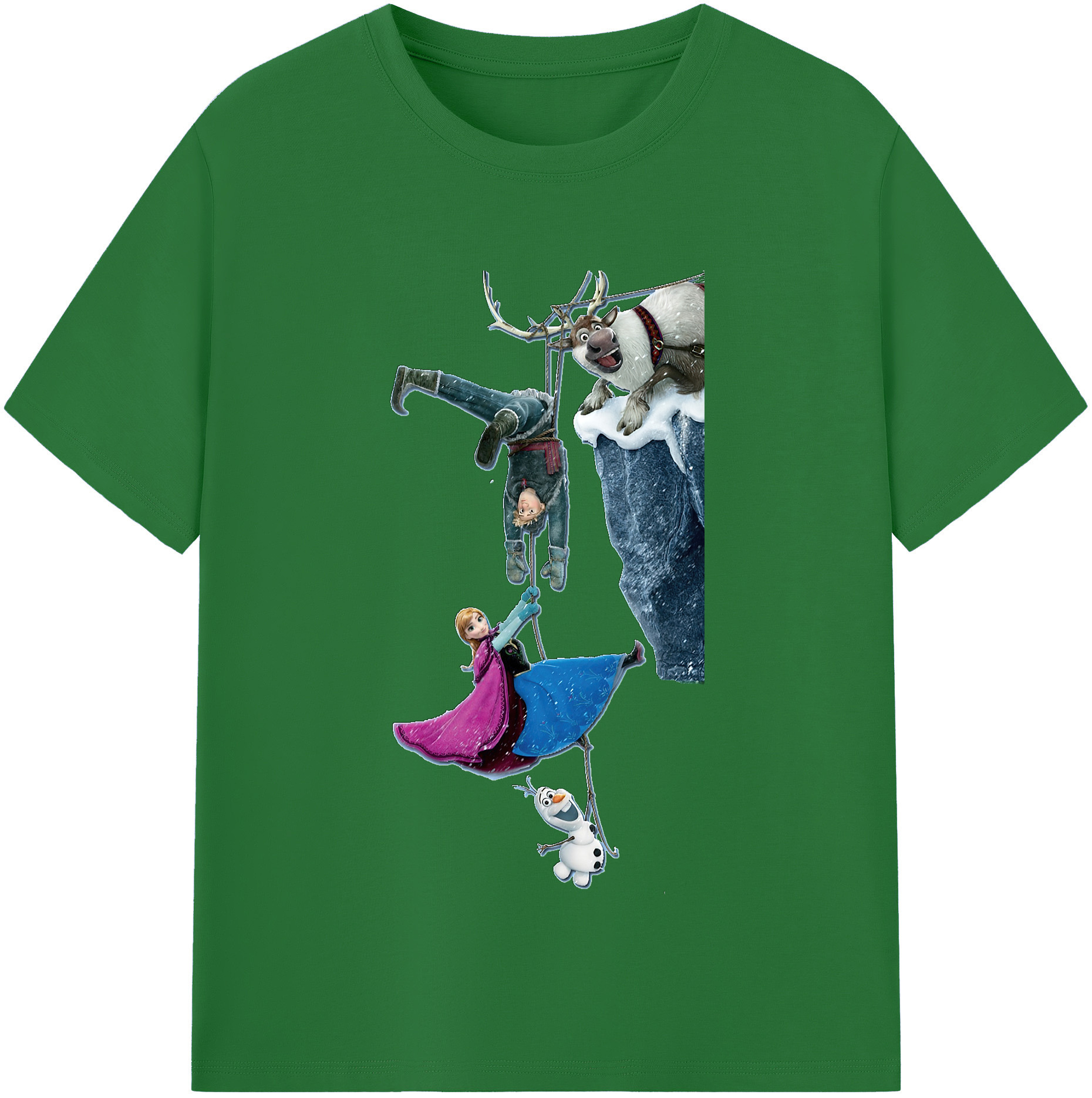 （画像用） アナと雪の女王 アンナ エルサ Frozen Anna Elsa 綿100％半袖Tシャツ（フロントプリント）