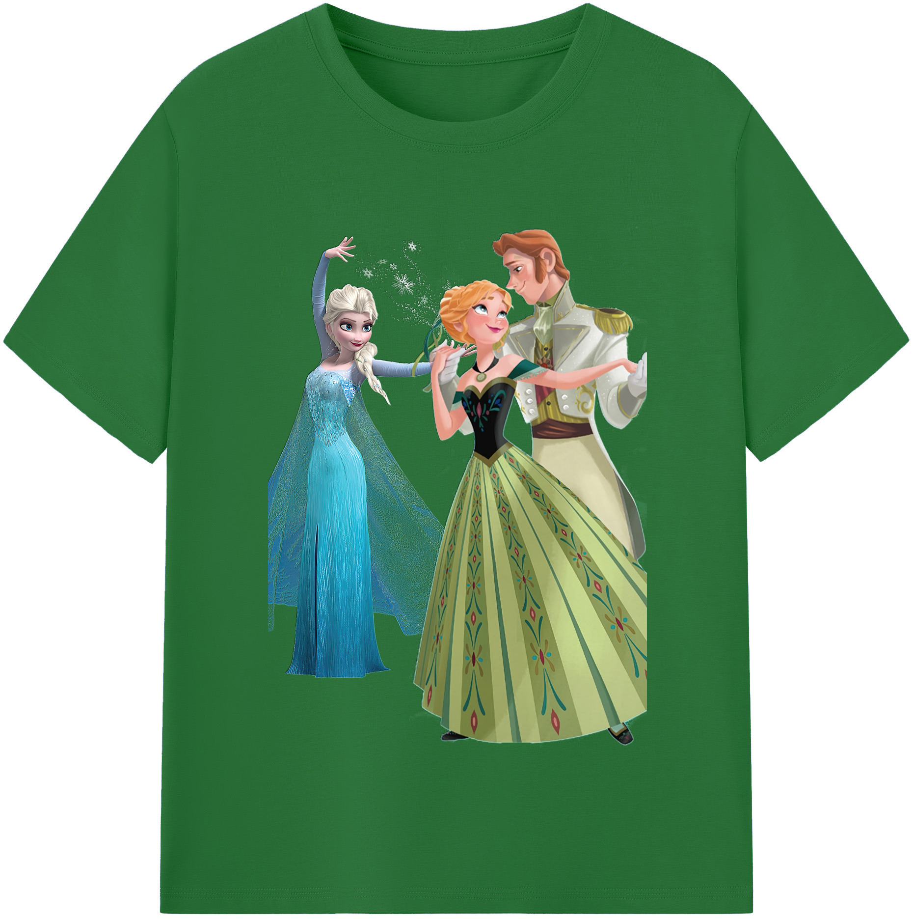 （画像用） アナと雪の女王 アンナ エルサ Frozen Anna Elsa 綿100％半袖Tシャツ（フロントプリント）