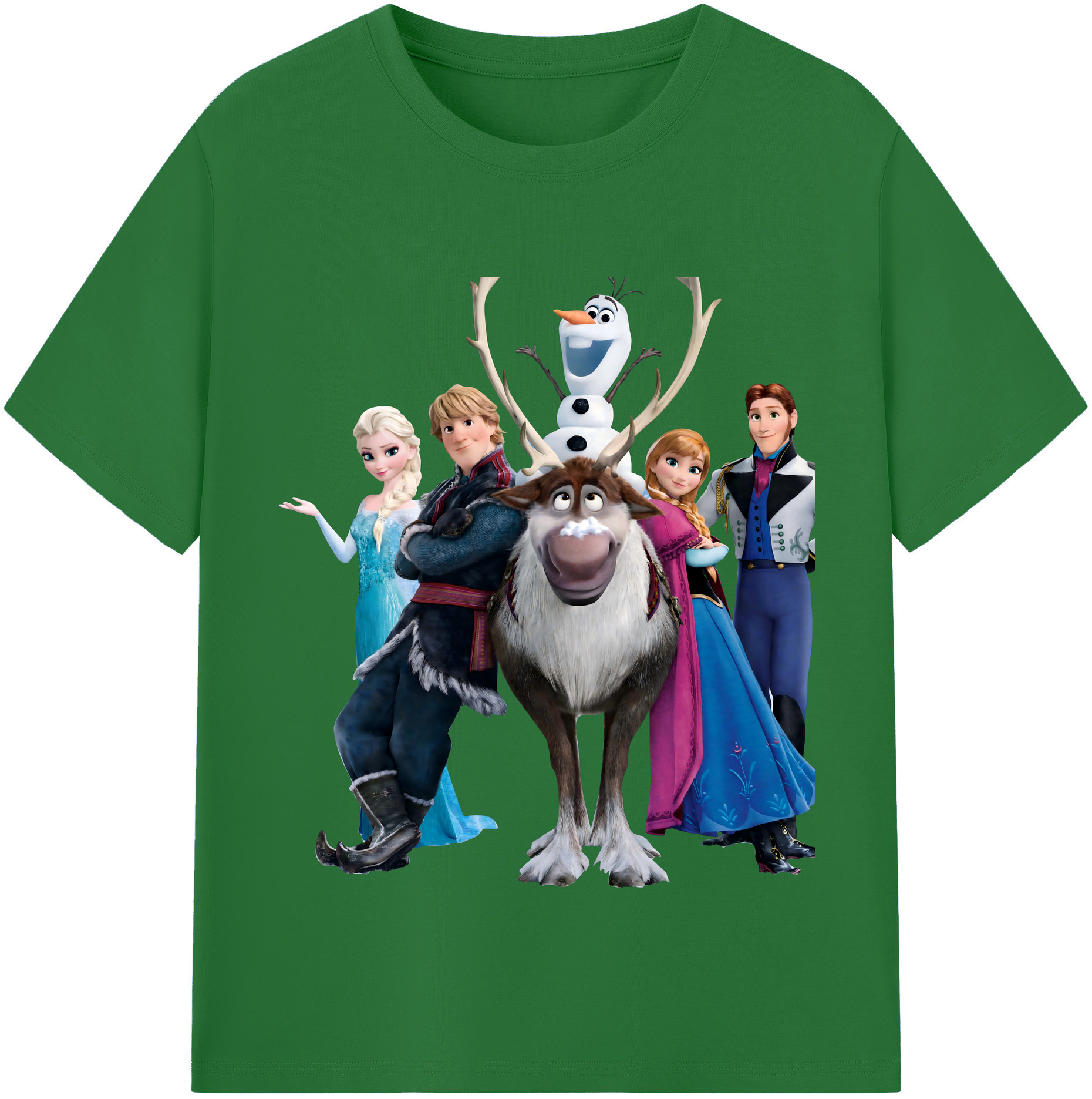（画像用） アナと雪の女王 アンナ エルサ Frozen Anna Elsa 綿100％半袖Tシャツ（フロントプリント）