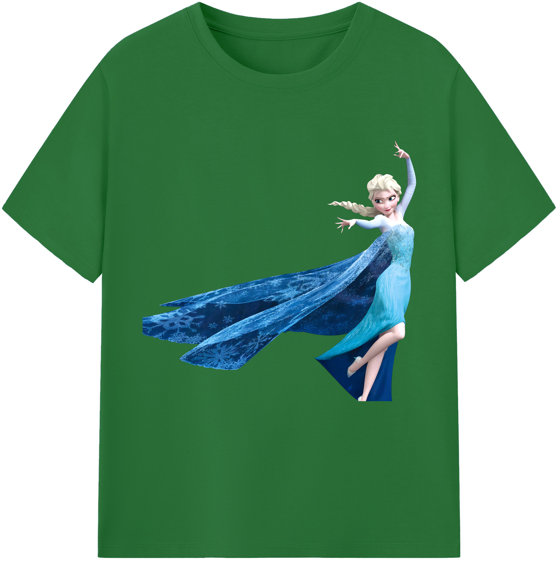 （画像用） アナと雪の女王 アンナ エルサ Frozen Anna Elsa 綿100％半袖Tシャツ（フロントプリント）