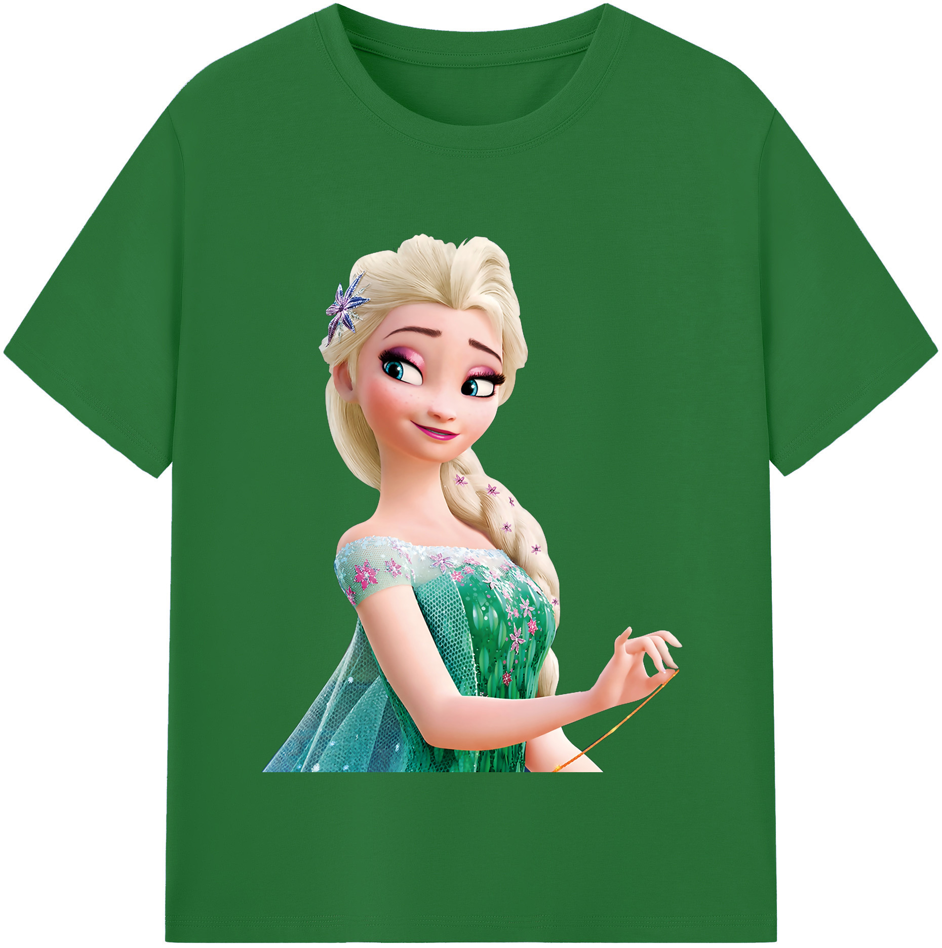 （画像用） アナと雪の女王 アンナ エルサ Frozen Anna Elsa 綿100％半袖Tシャツ（フロントプリント）